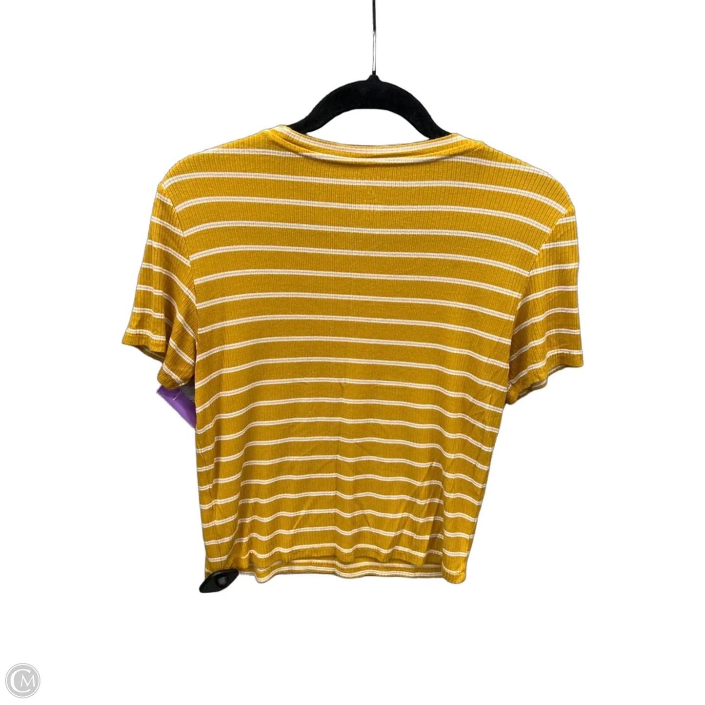 Top Short Sleeve By American Eagle In Striped Pattern, Size: M