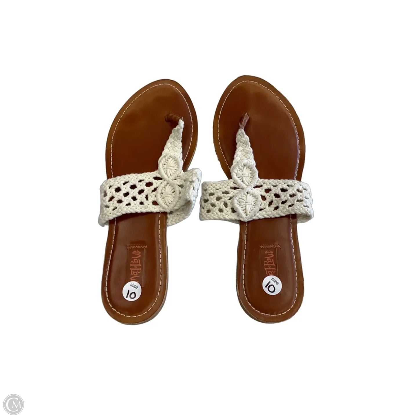 Sandals Flats By Mad Love In White, Size: 10