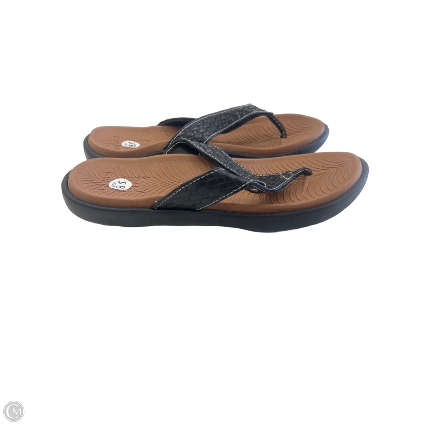Sandals Flats By Clothes Mentor In Black, Size: 8.5