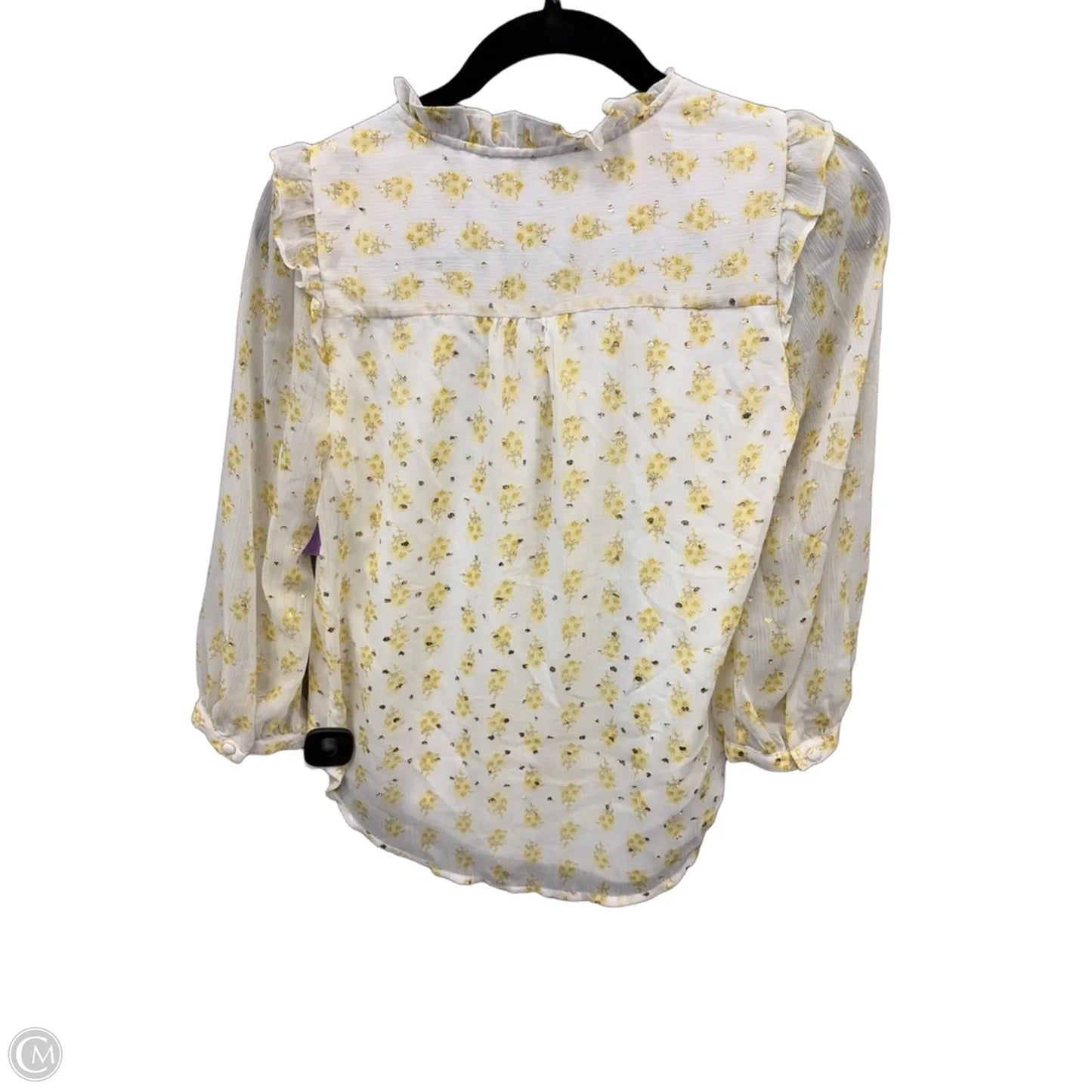 Blouse Long Sleeve By Lc Lauren Conrad In Yellow, Size: Xs