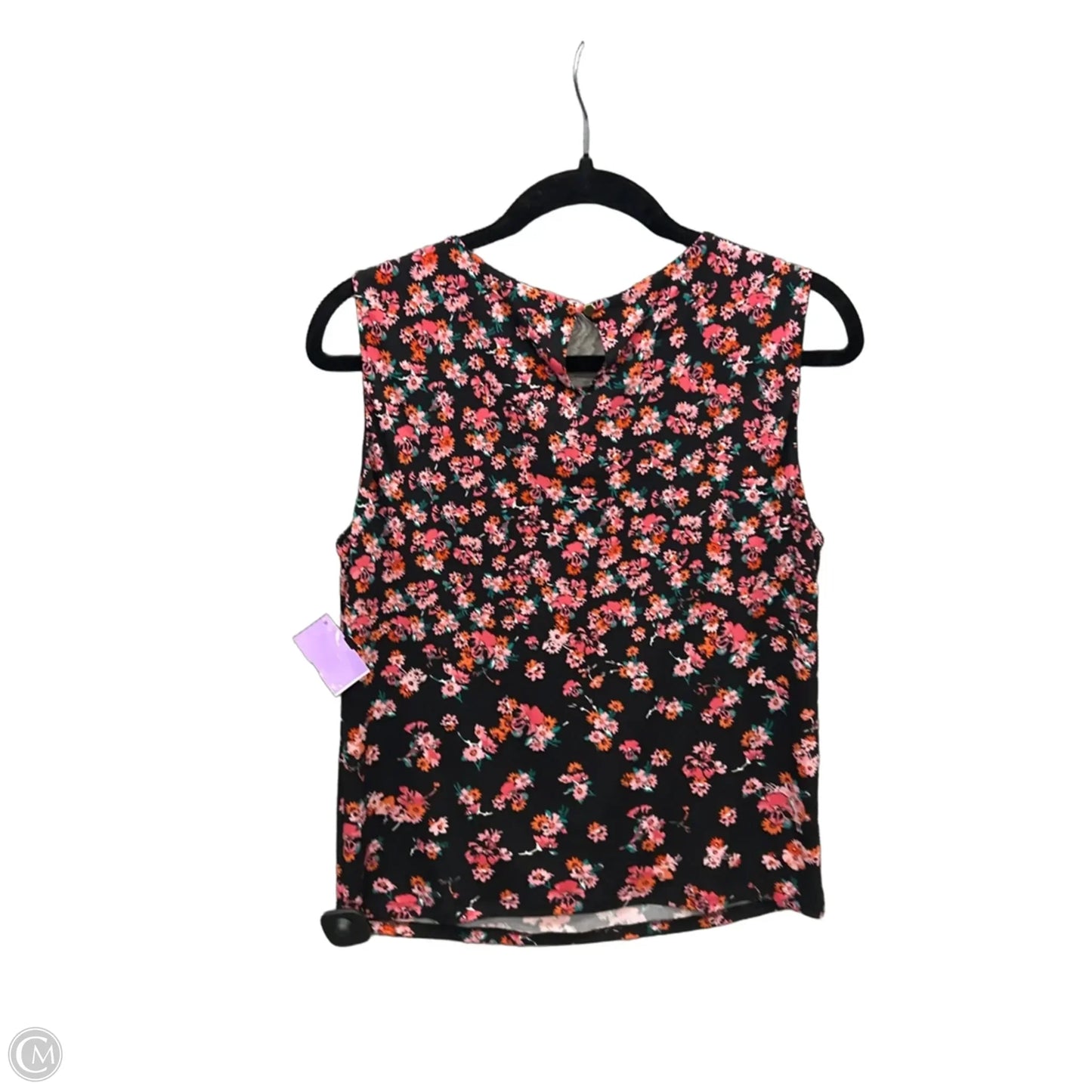 Top Sleeveless By Calvin Klein In Floral Print, Size: M