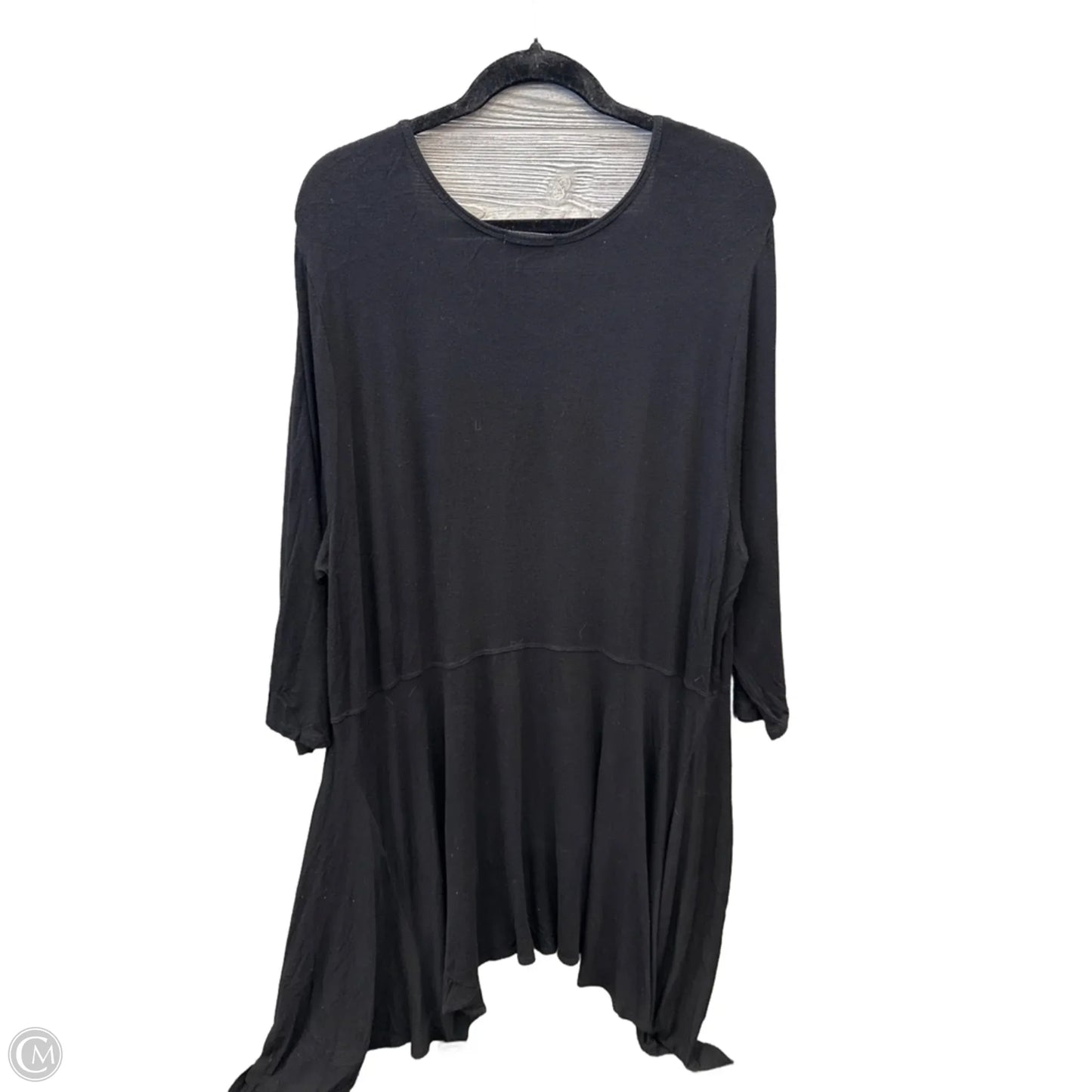 Top 3/4 Sleeve Basic By Cha Cha Vente In Black, Size: 3x