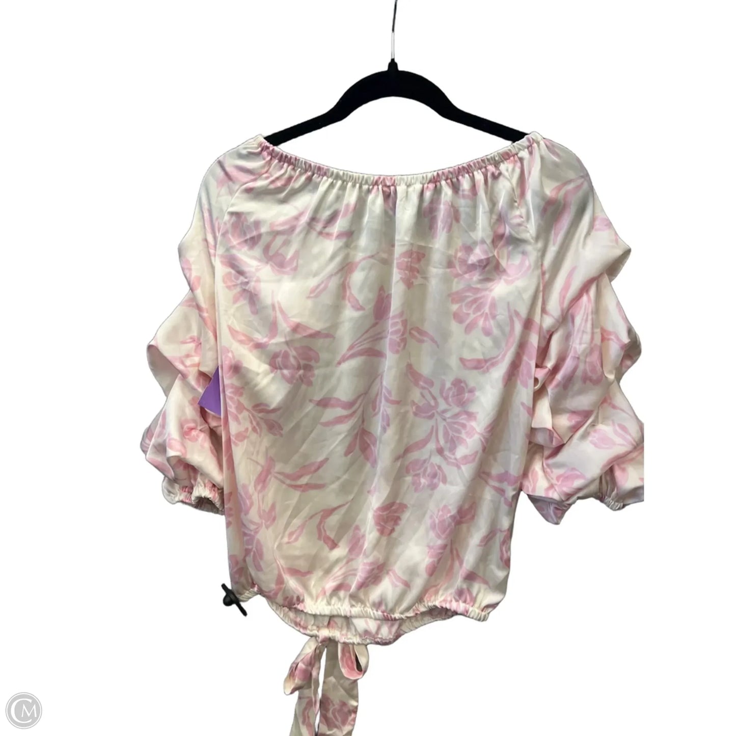 Top 3/4 Sleeve By Cece In Pink & White, Size: M