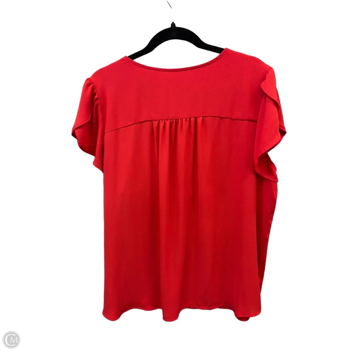 Blouse Short Sleeve By Loft In Red, Size: Xl