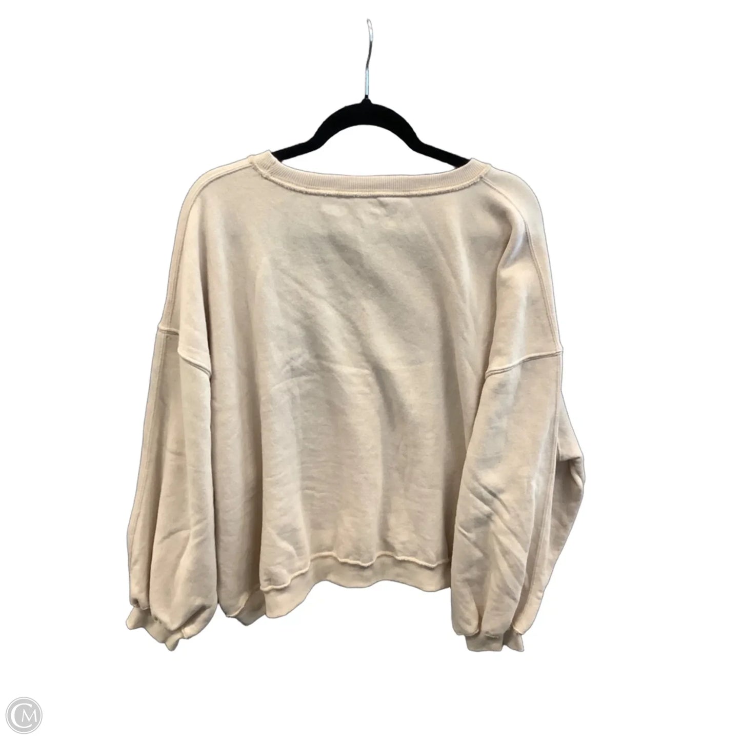Sweatshirt Crewneck By Clothes Mentor In Cream, Size: Xl