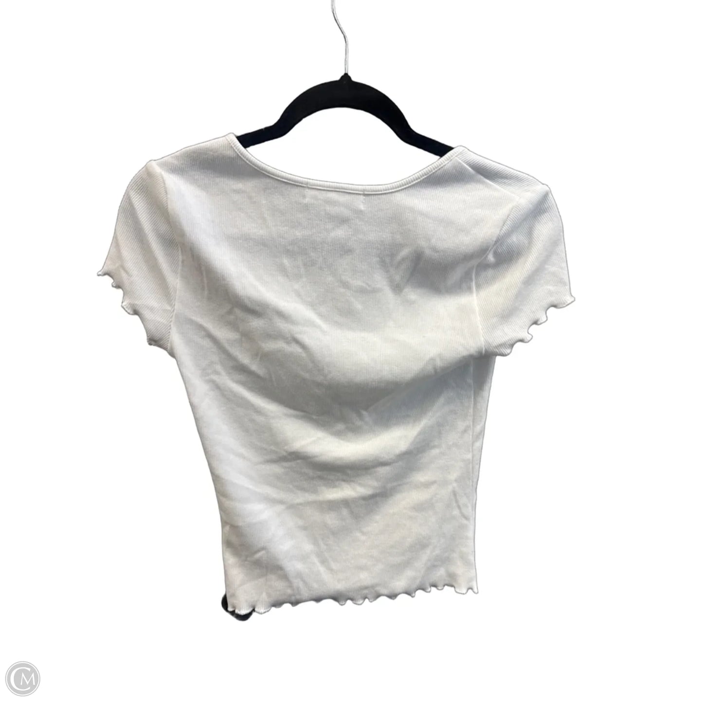 Top Short Sleeve By Clothes Mentor In White, Size: M