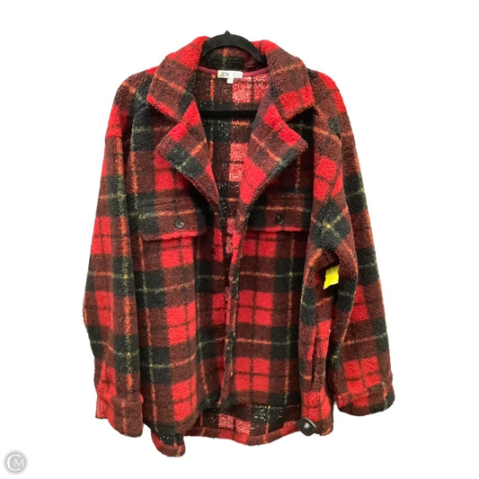 Jacket Shirt By Jen & Co In Red, Size: 2x