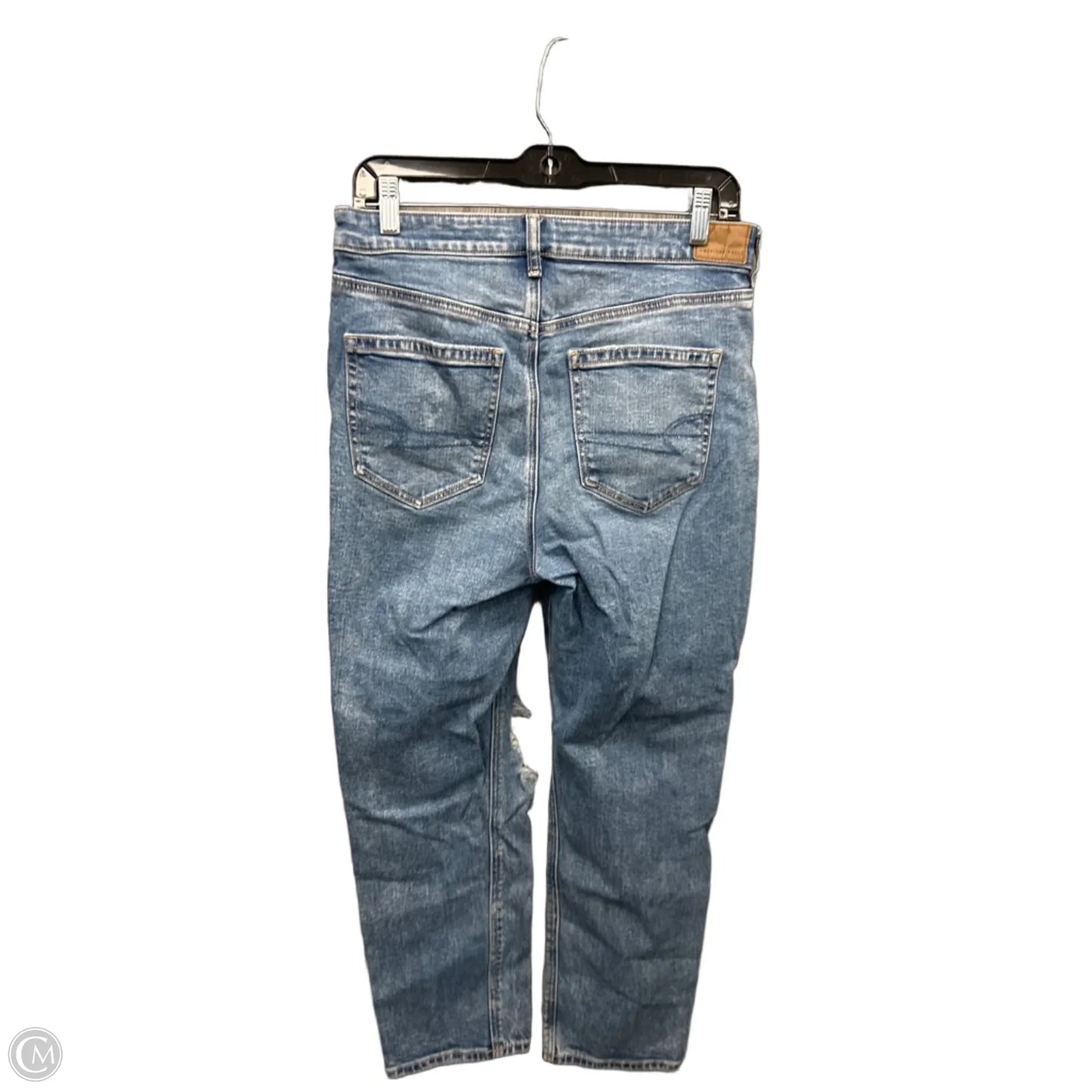 Jeans Straight By American Eagle In Blue Denim, Size: 8