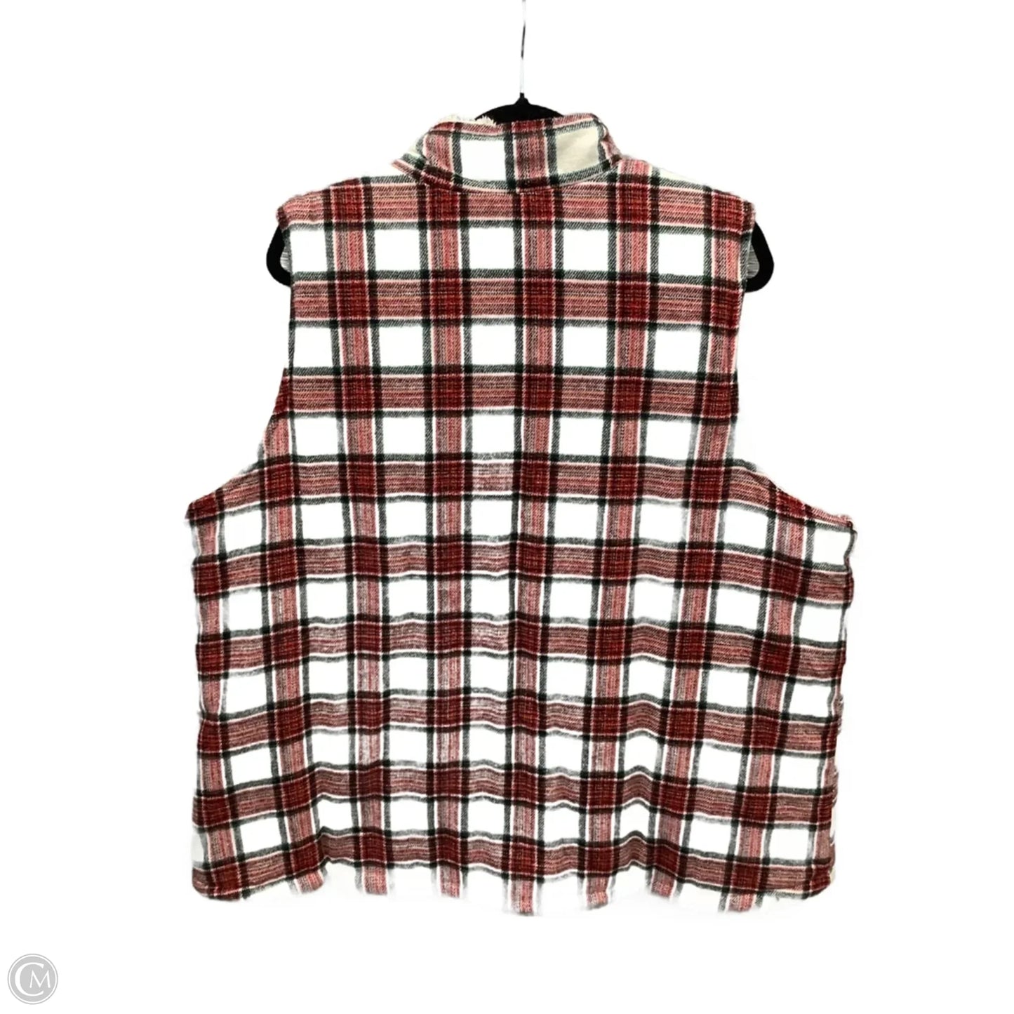 Vest Faux Fur & Sherpa By Maurices In Plaid Pattern, Size: 2x