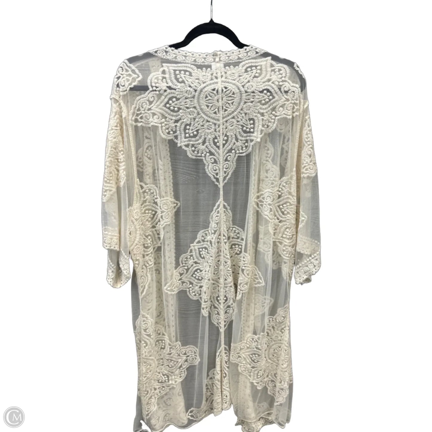 Kimono By Clothes Mentor In Cream, Size: Osfm