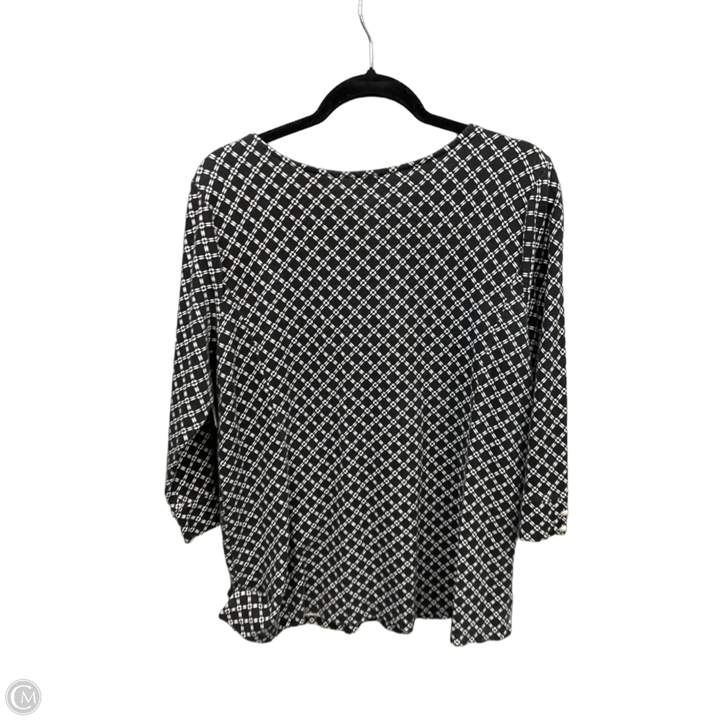 Top 3/4 Sleeve By Talbots In Black & White, Size: 1x