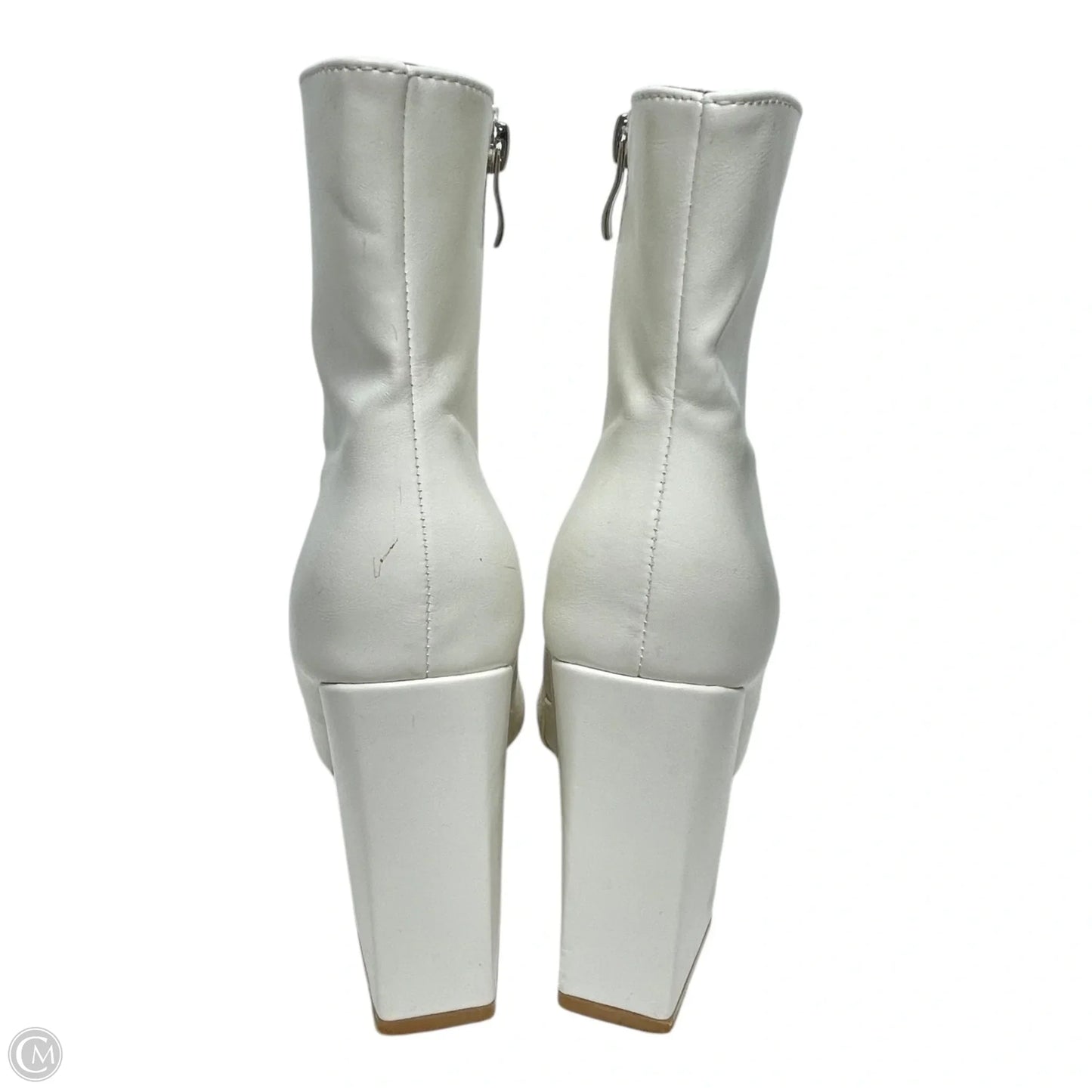 Boots Ankle Heels By Boohoo Boutique In White, Size: 6