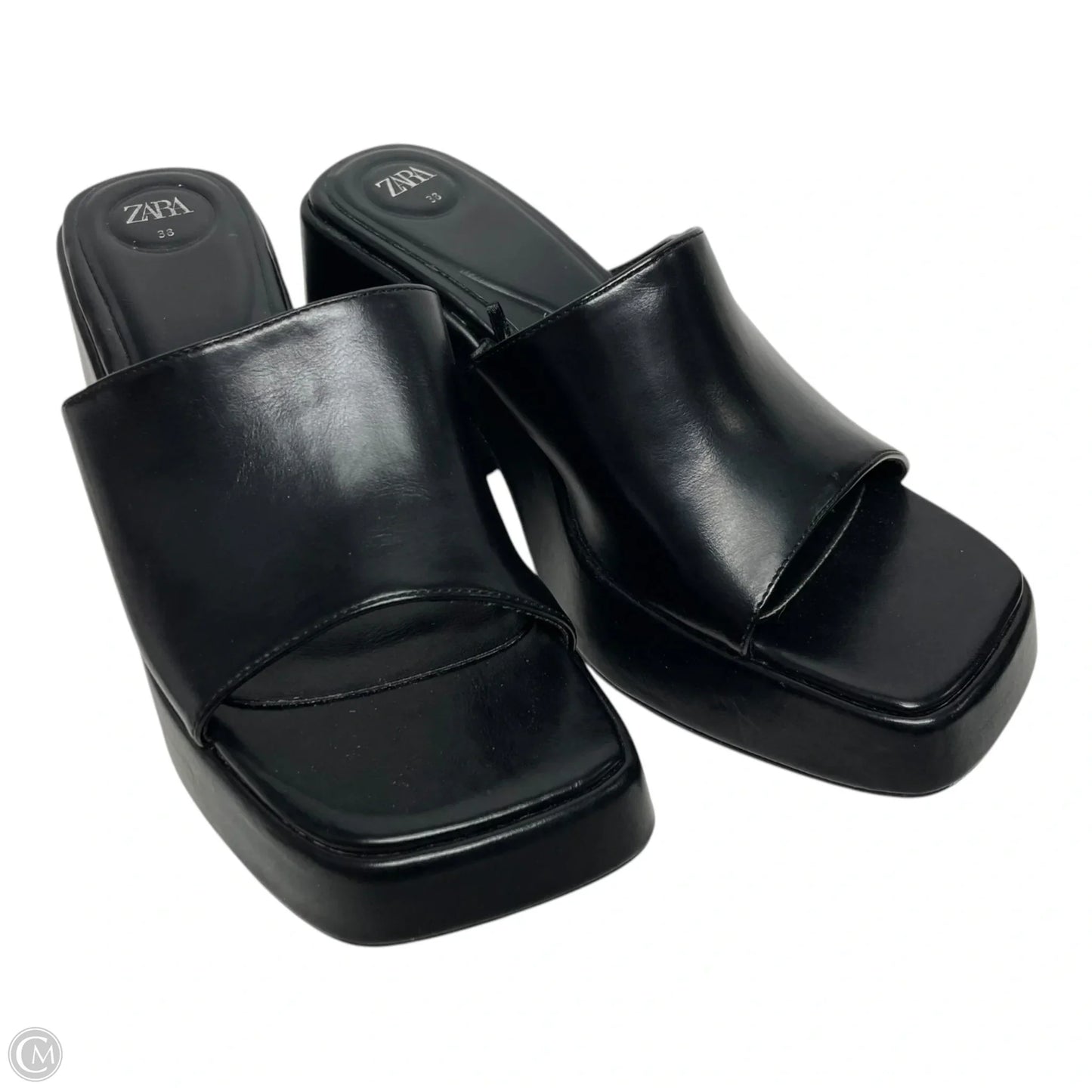 Sandals Heels Platform By Zara In Black, Size: 8