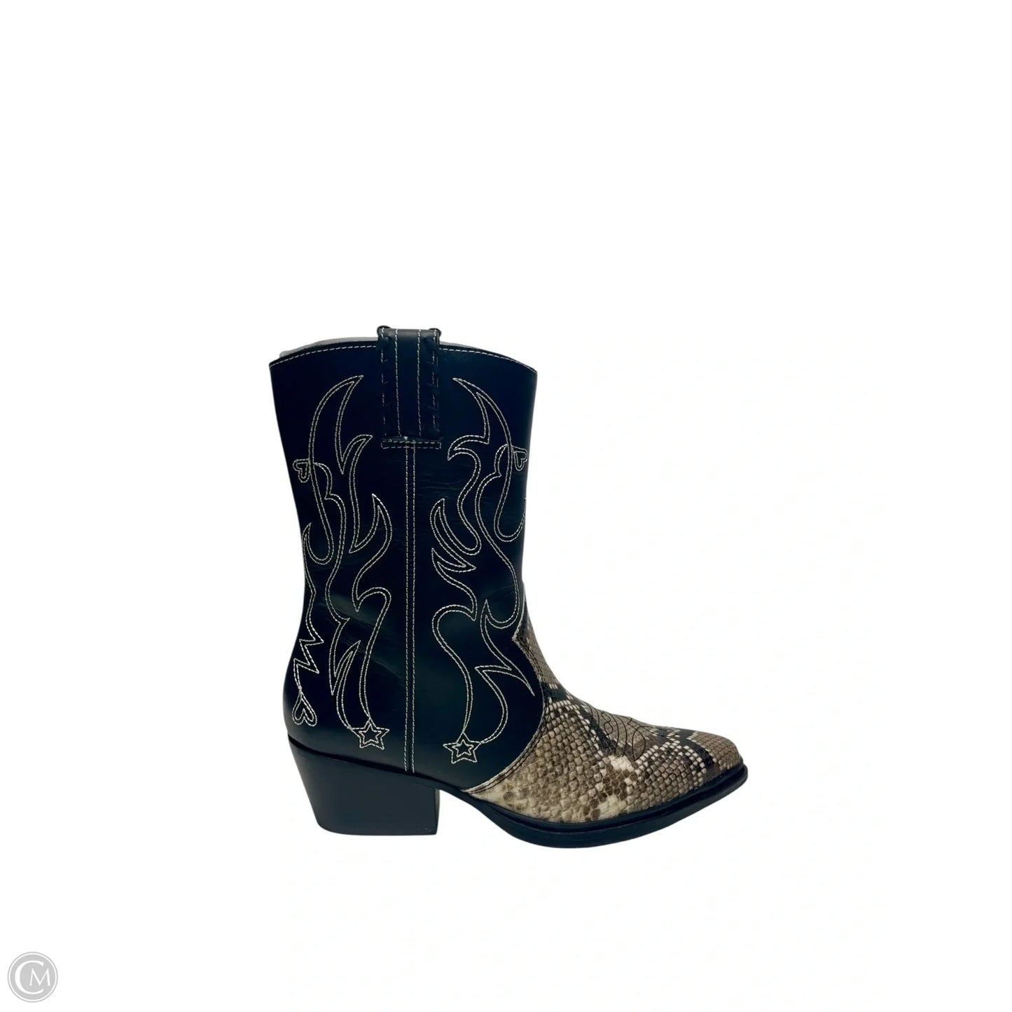 Boots Western By Franco Sarto In Snakeskin Print, Size: 7