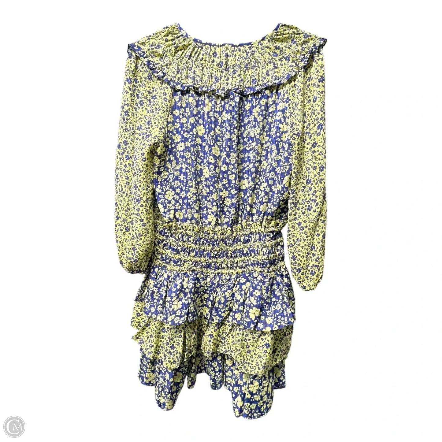 Dress Casual Short By Current Air In Blue & Yellow, Size: S