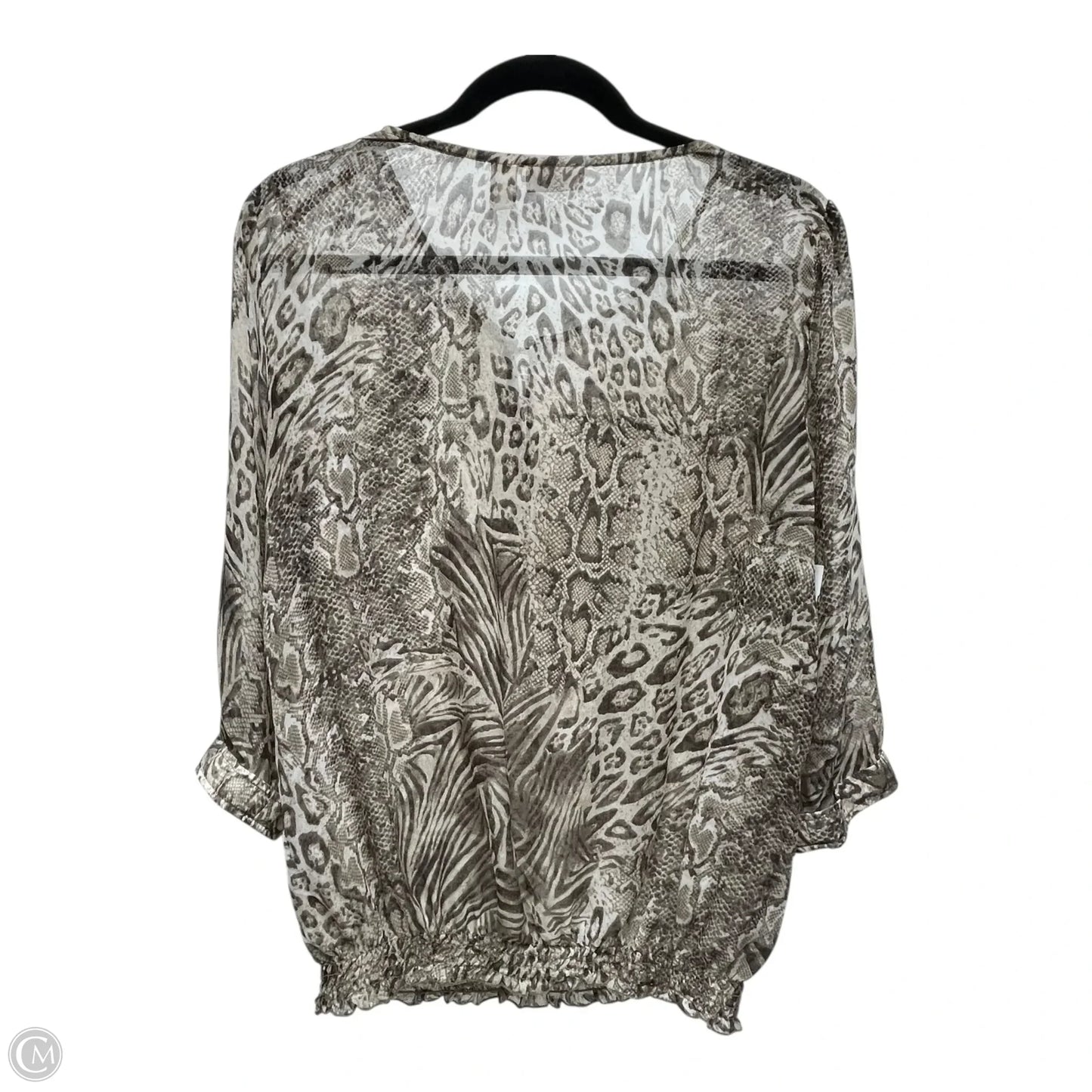 Blouse 3/4 Sleeve By Chicos In Animal Print, Size: M