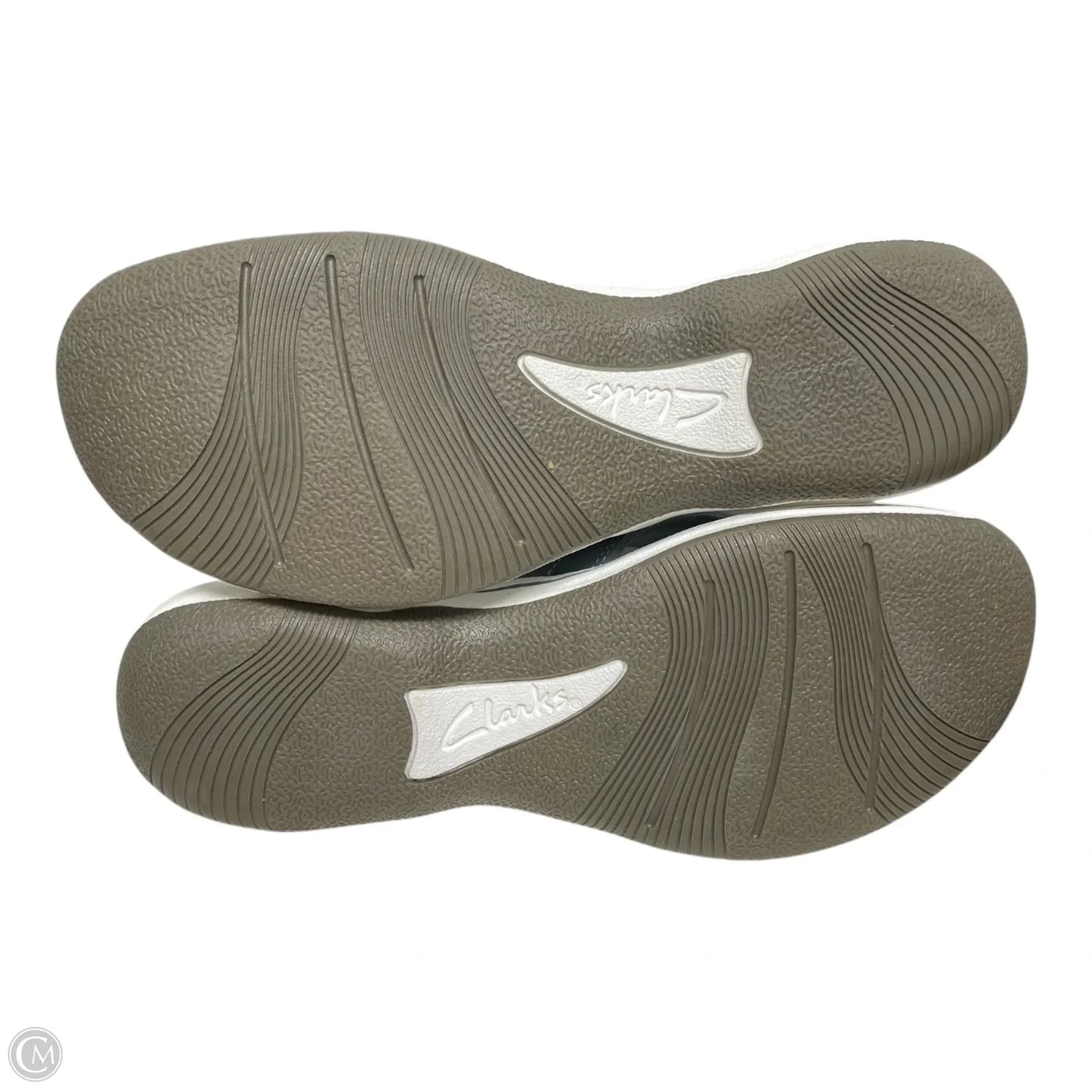 Sandals Flats By Clarks In Blue & Grey, Size: 8