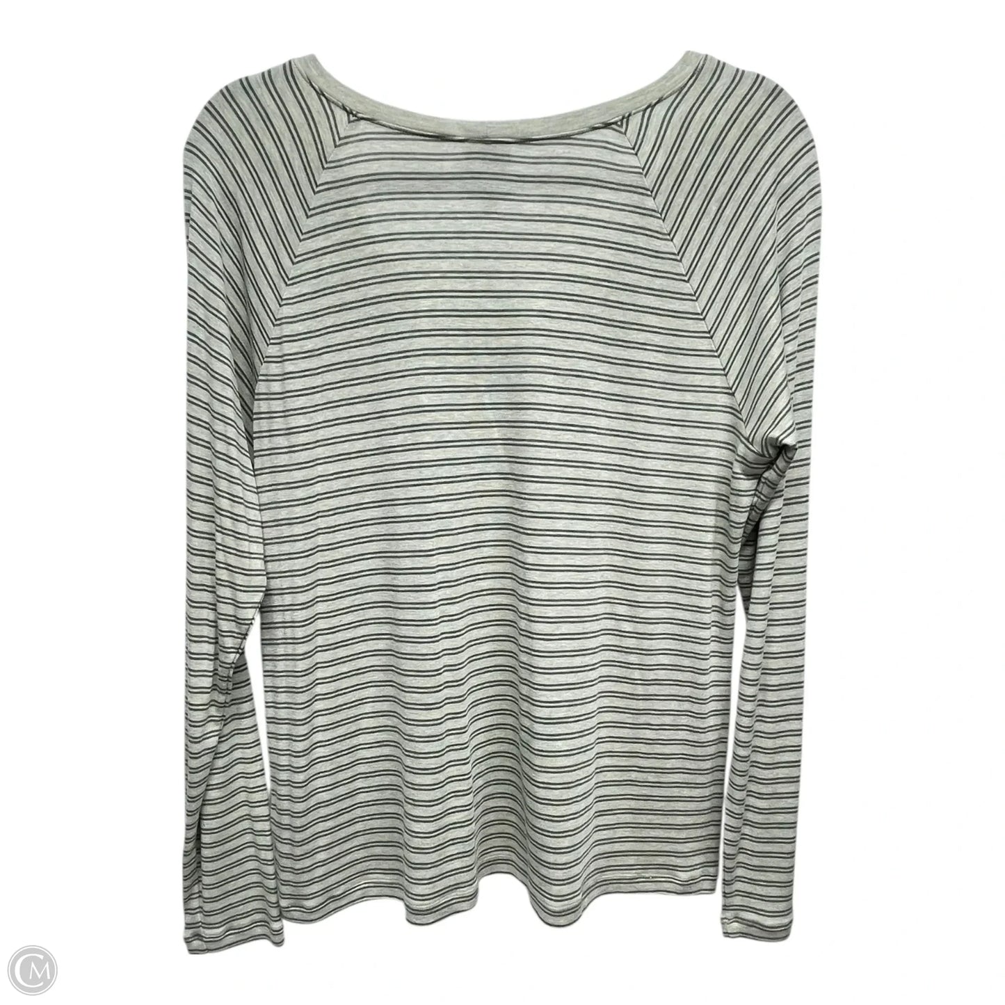 Top Long Sleeve Basic By Cabi In Striped Pattern, Size: M