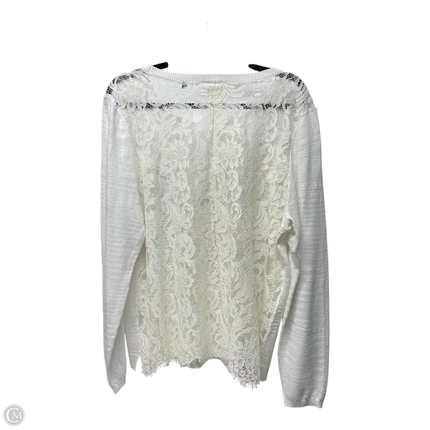 Top Long Sleeve By Cabi In White, Size: Xl