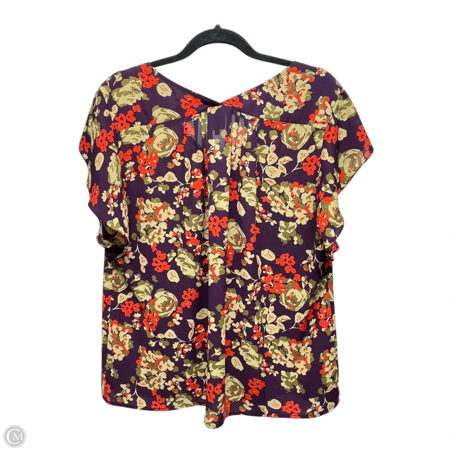 Top Short Sleeve By Cabi In Maroon, Size: M