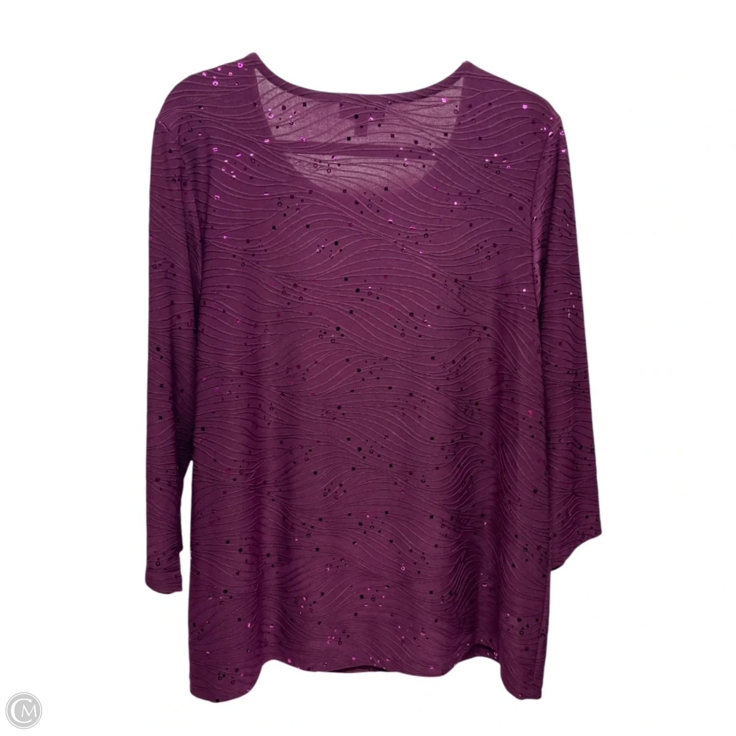 Top 3/4 Sleeve By Jm Collections In Maroon, Size: 1x