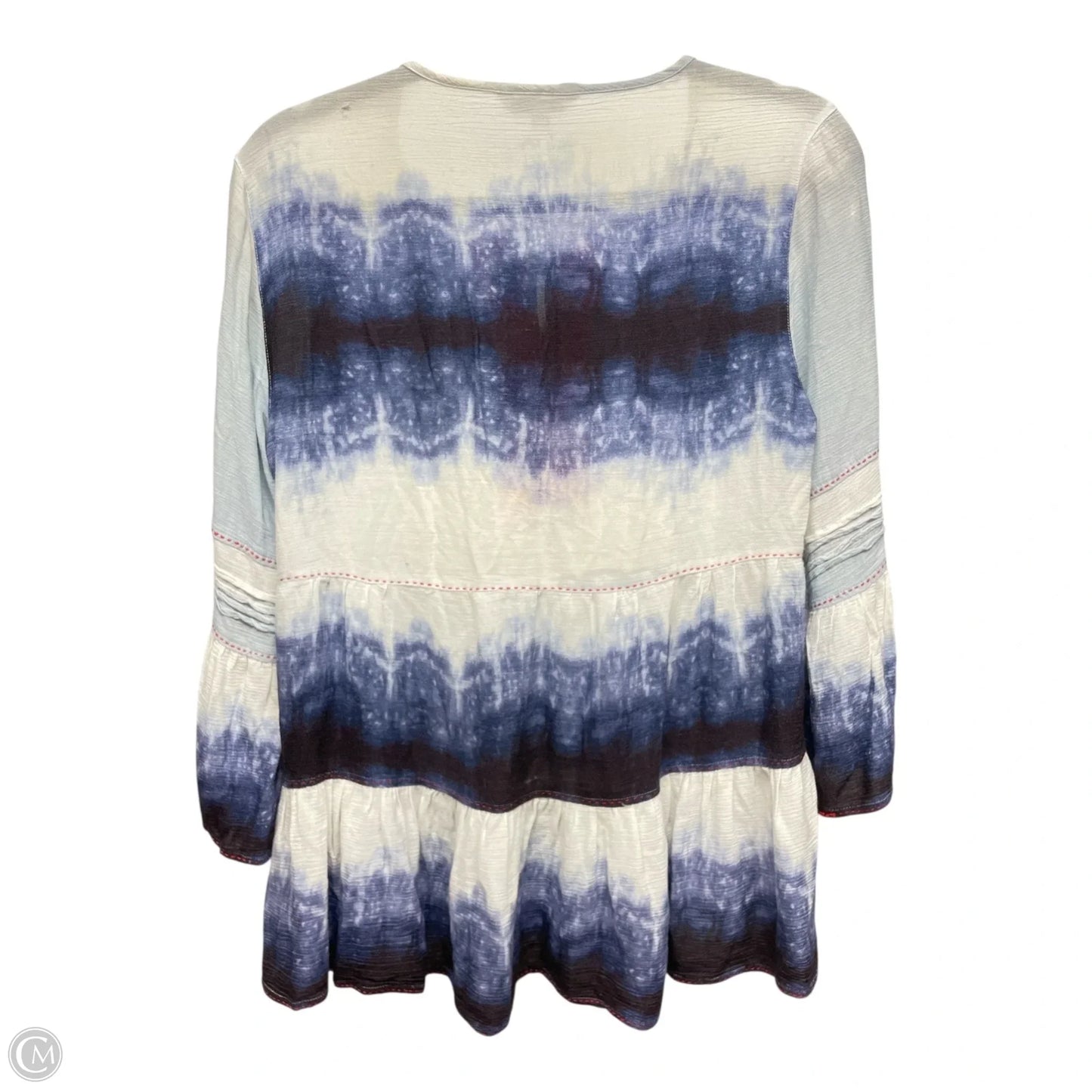 Top 3/4 Sleeve By John Mark In Blue Red & White, Size: S