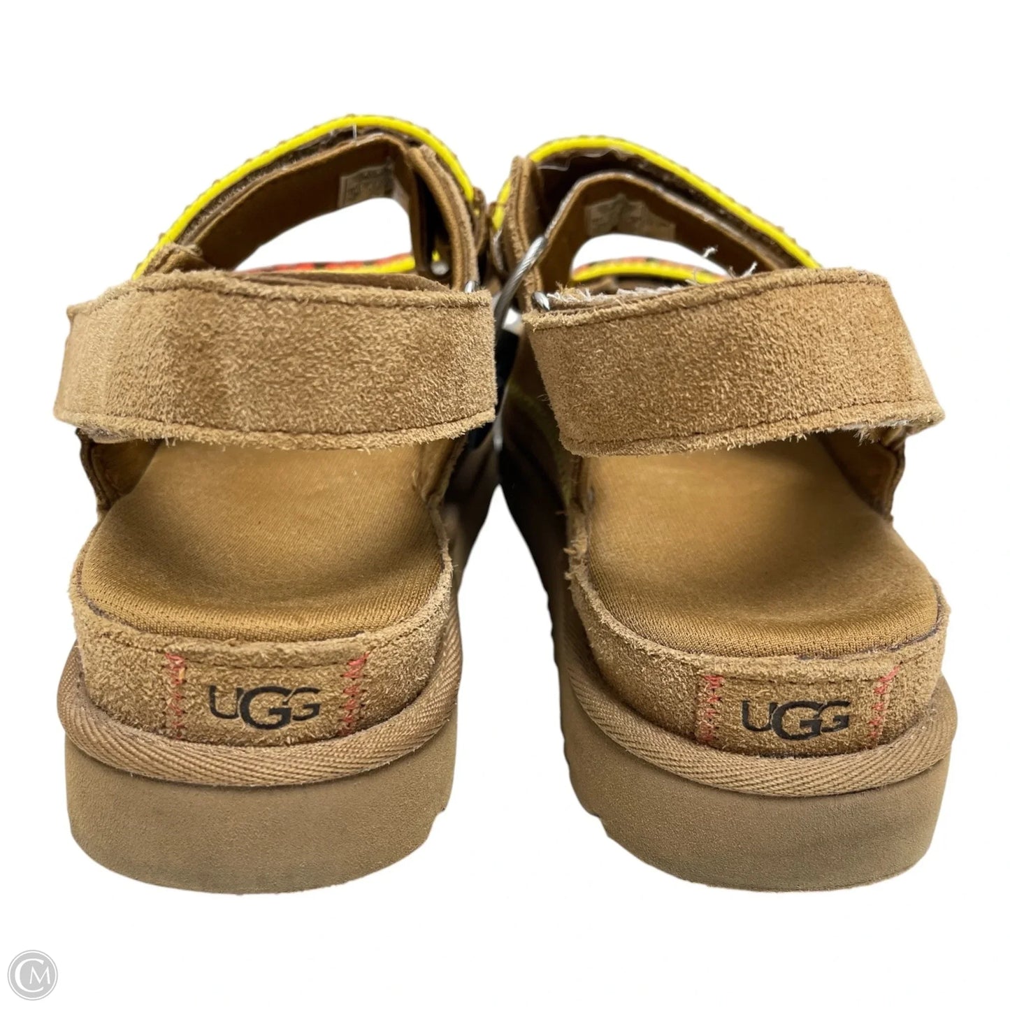 Sandals Designer By Ugg In Brown & Orange, Size: 11