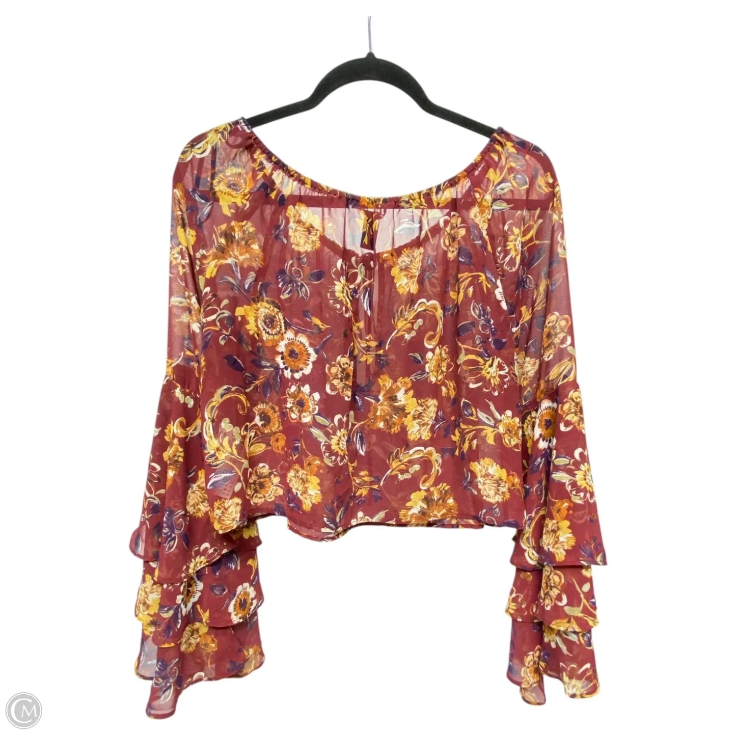 Top Long Sleeve By Forever 21 In Floral Print, Size: M