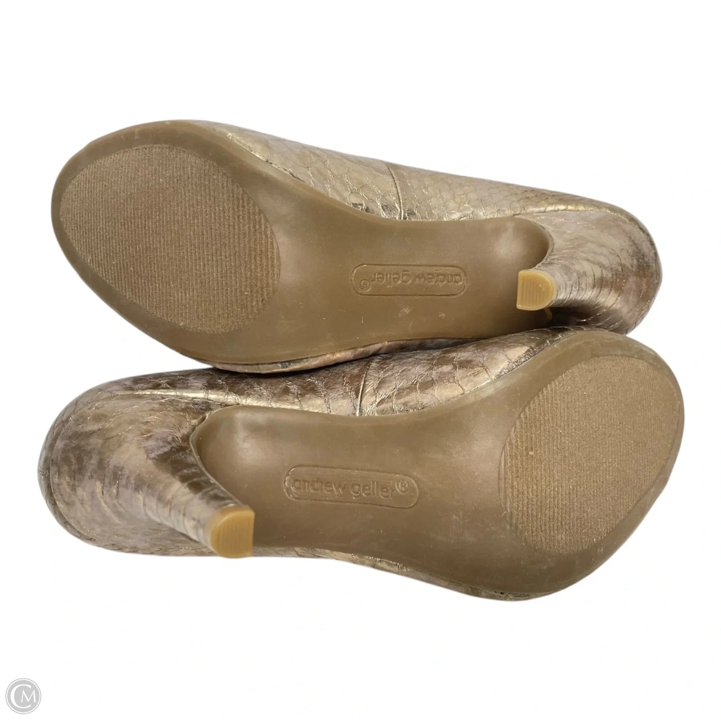 Shoes Heels Stiletto By Andrew Gellar In Gold, Size: 9
