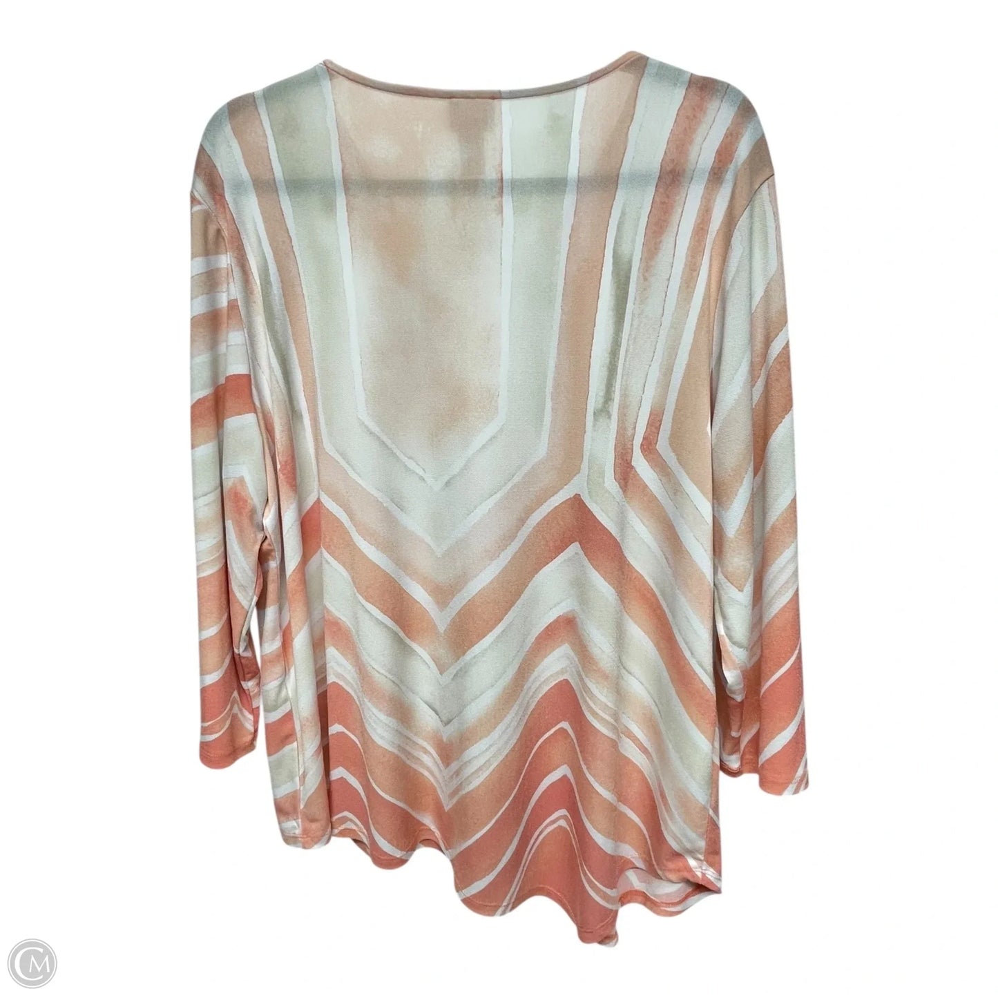 Top 3/4 Sleeve By Chicos In Peach, Size: Xl