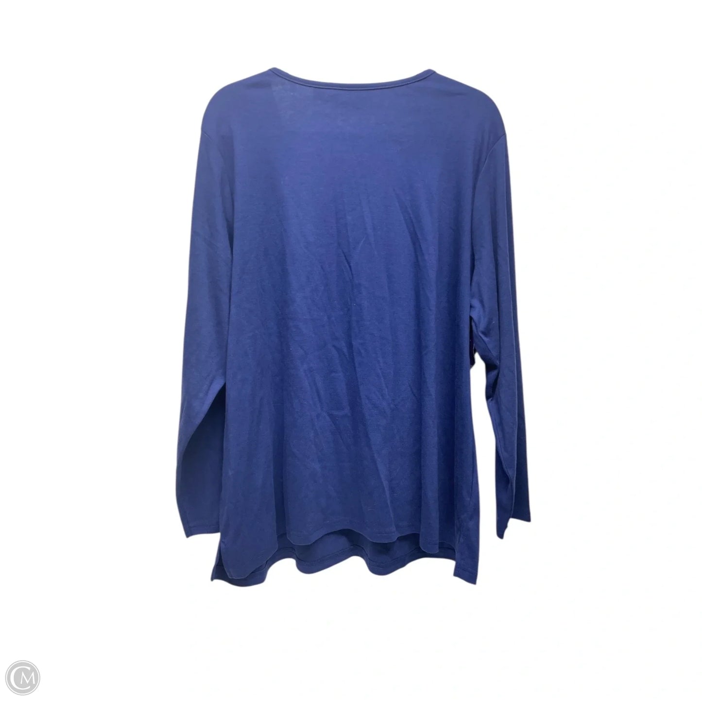 Top Long Sleeve By Quaker Factory In Navy, Size: 2x