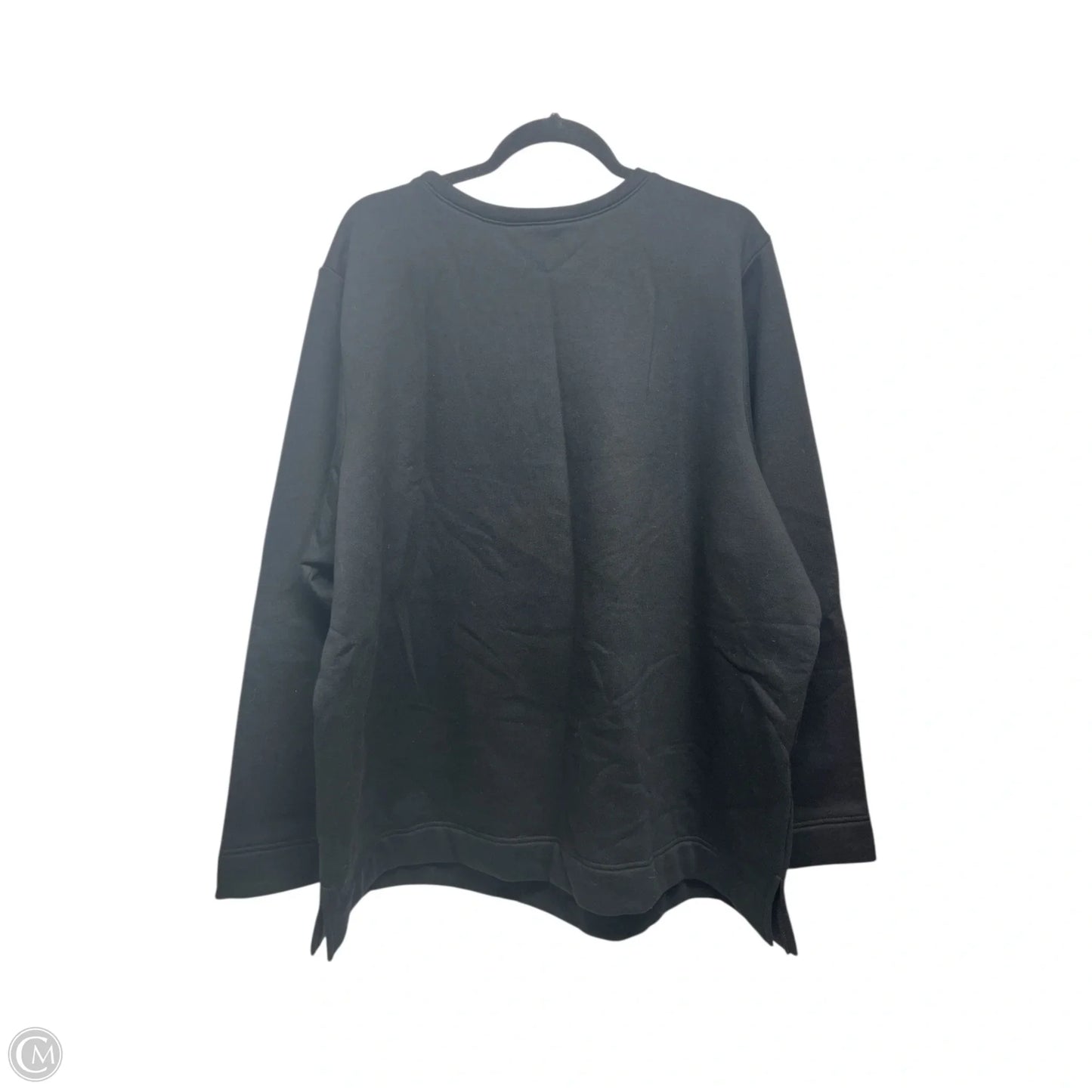 Sweatshirt Crewneck By Quaker Factory In Black, Size: 2x
