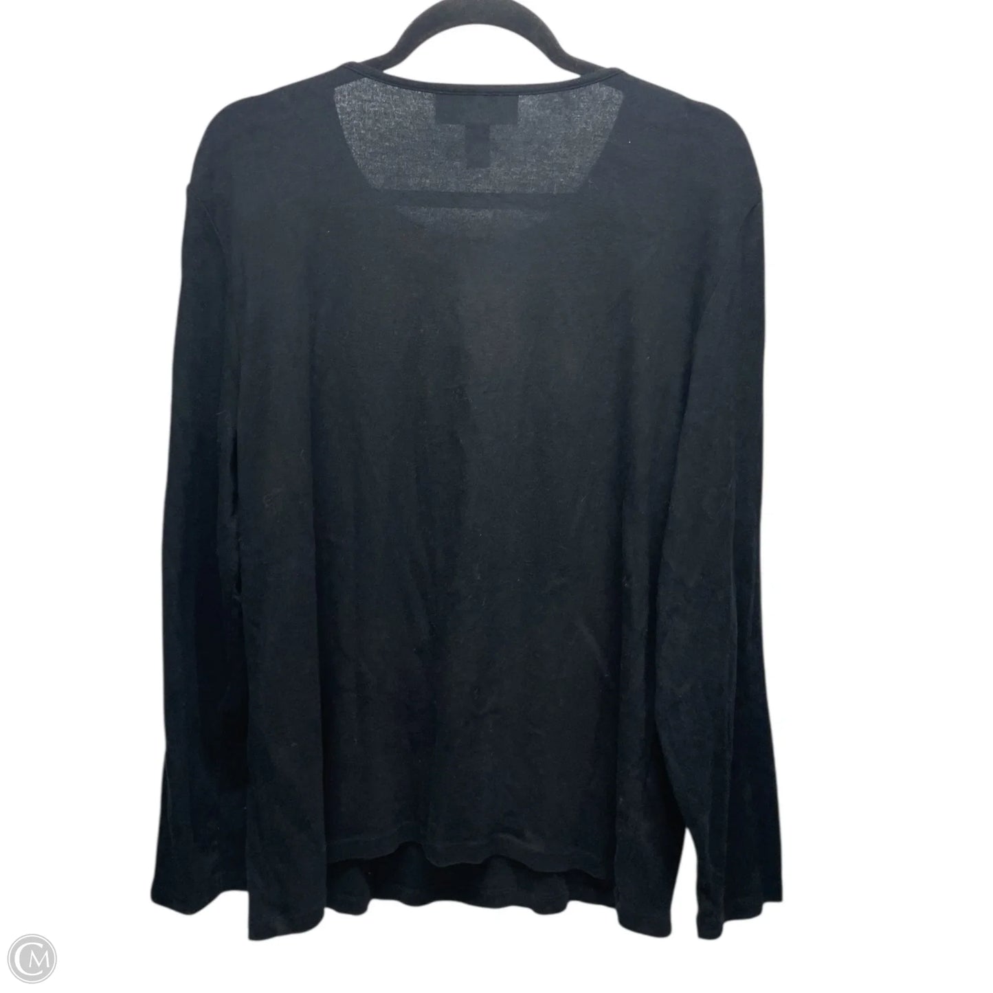 Top Long Sleeve Basic By Karen Scott In Black, Size: Xl