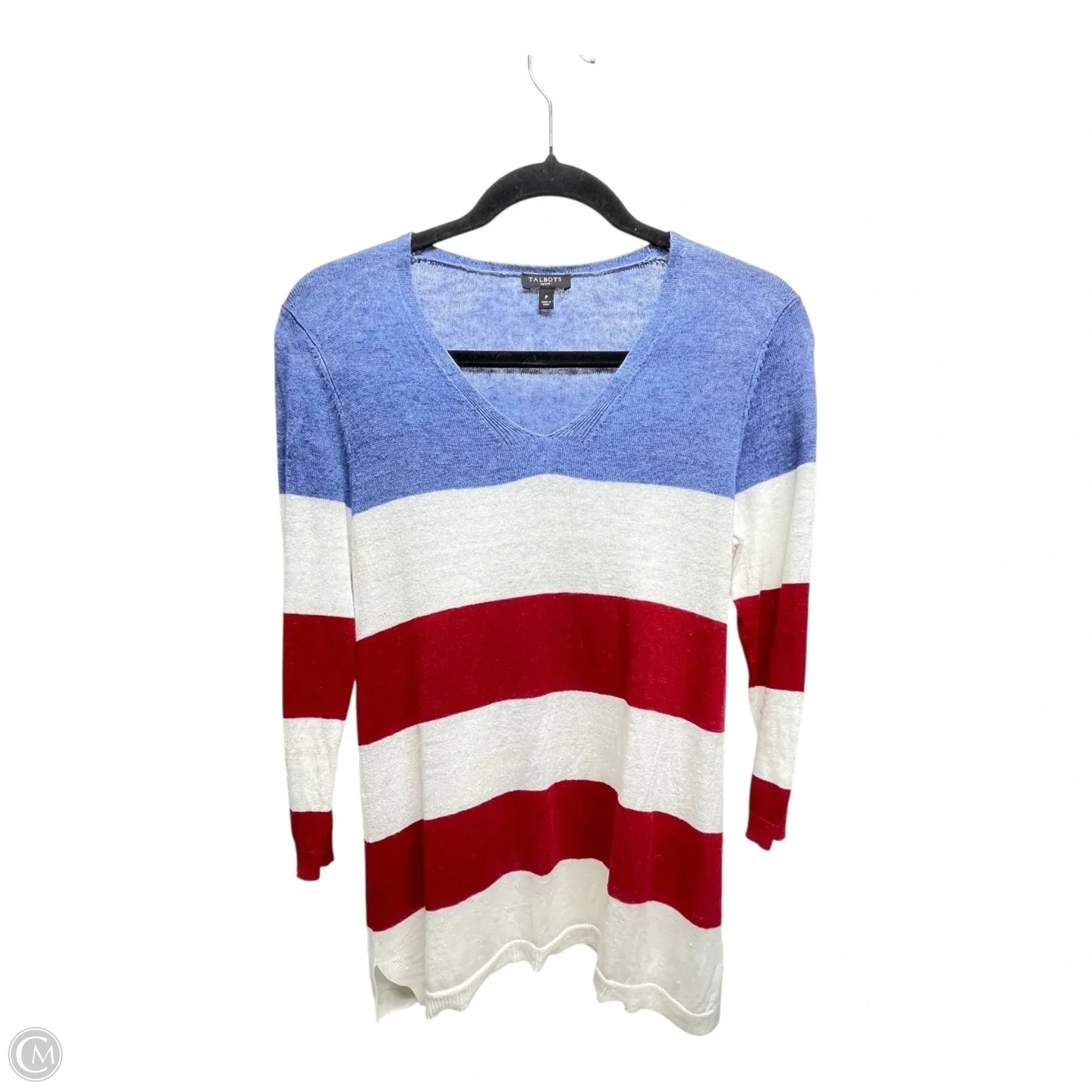 Top Long Sleeve By Talbots In Blue & Red & White, Size: Sp