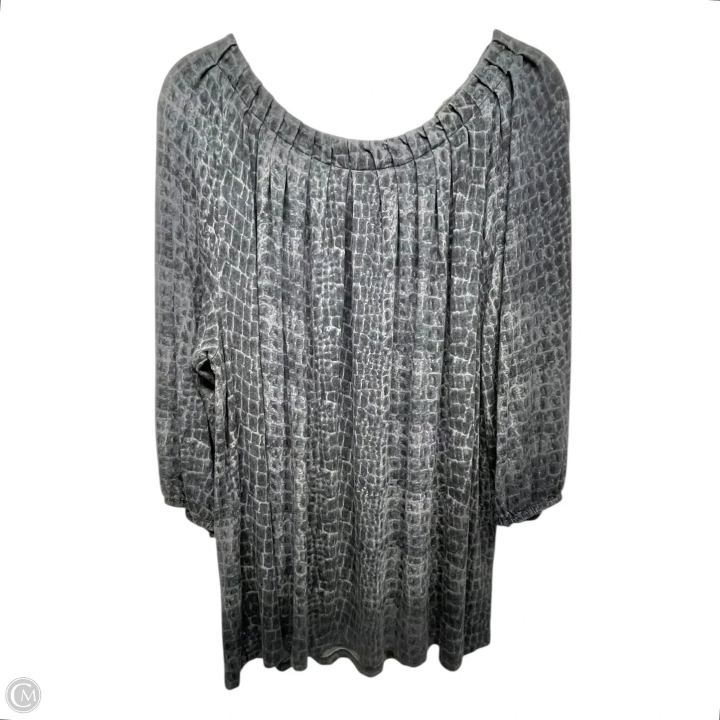 Top 3/4 Sleeve By Lauren By Ralph Lauren In Grey, Size: 3x
