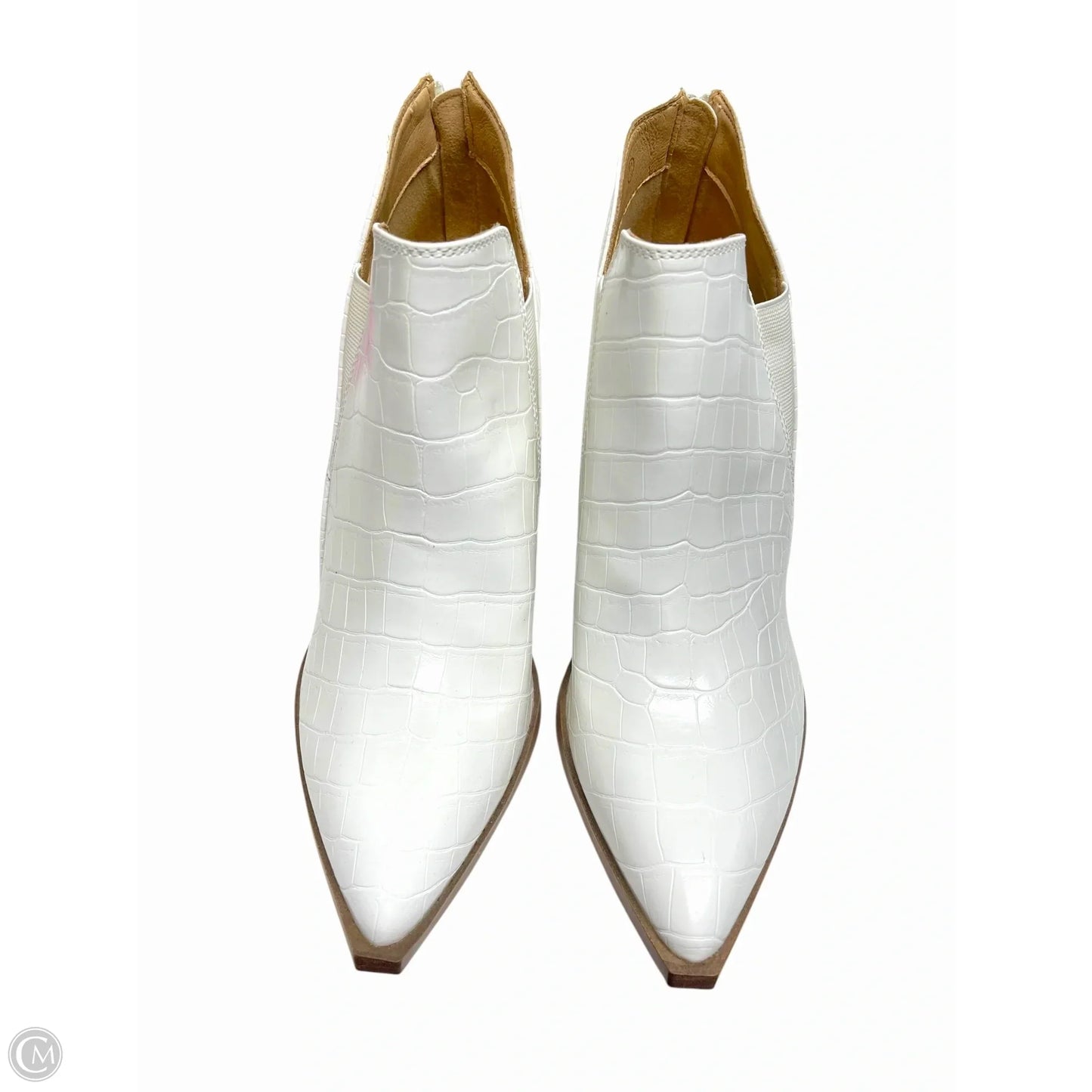 Boots Ankle Heels By Clothes Mentor In White, Size: 10