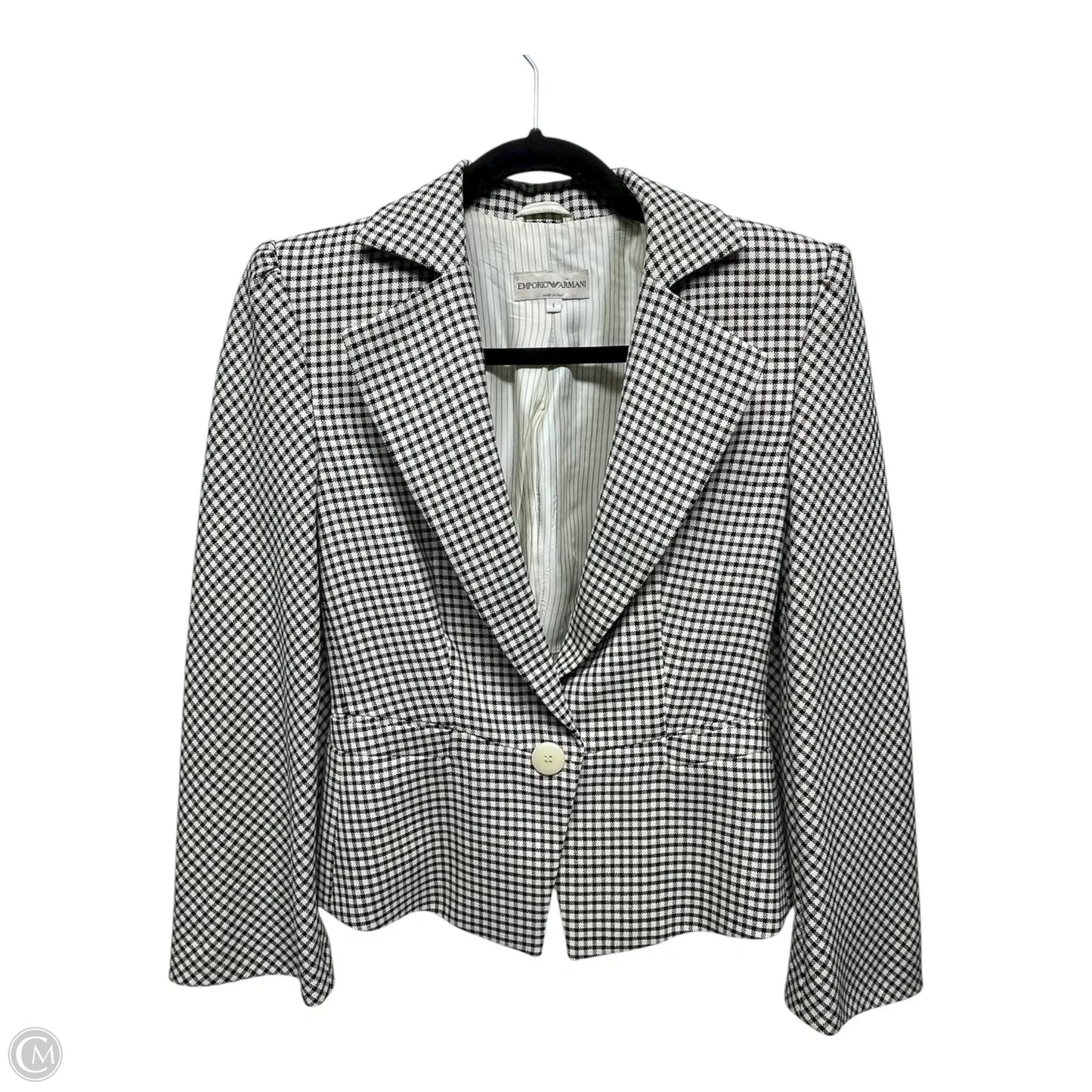 Blazer By Emporio Armani In Black & Cream, Size: 6