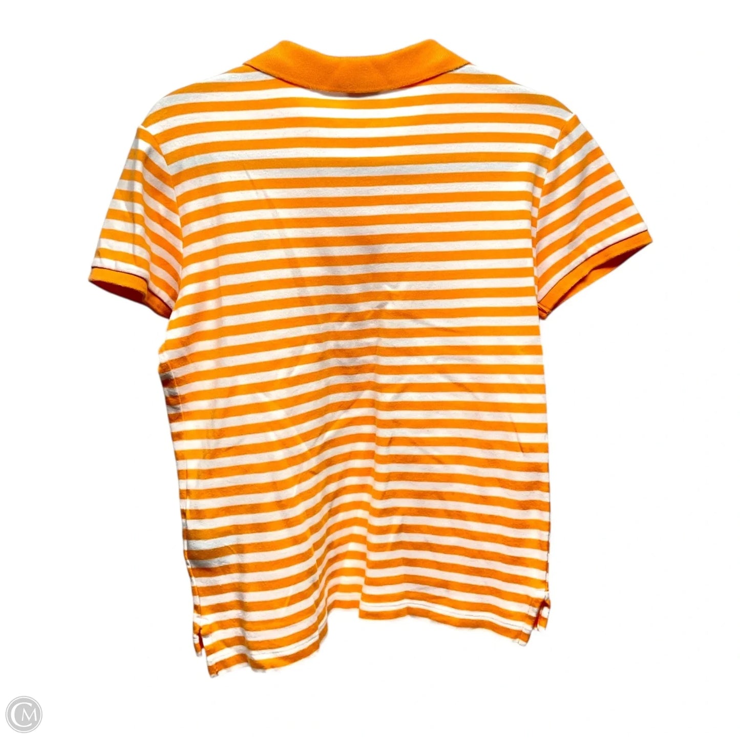 Athletic Top Short Sleeve By Ralph Lauren In Orange & White, Size: L