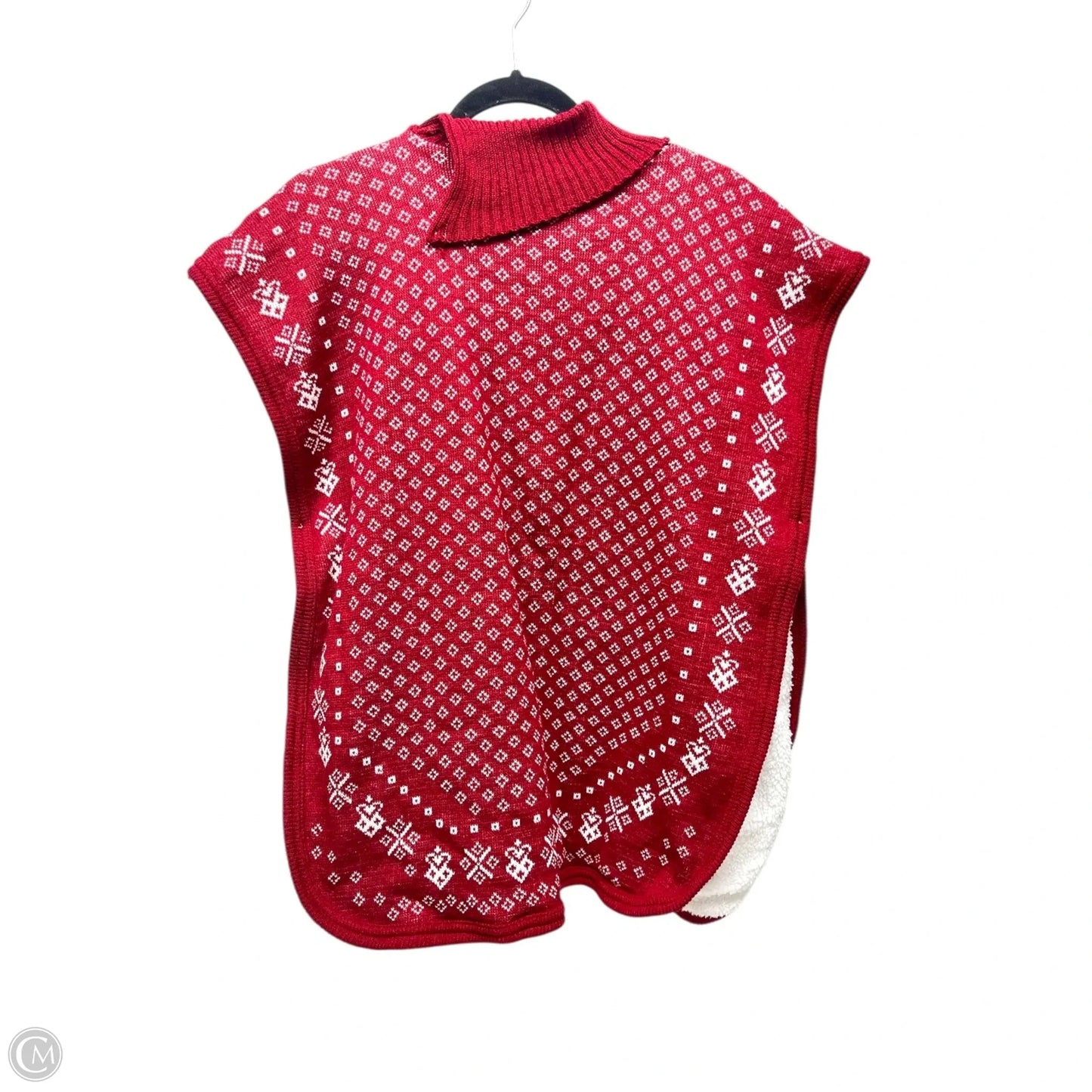 Vest Sweater By Clothes Mentor In Red & White, Size: Osfm