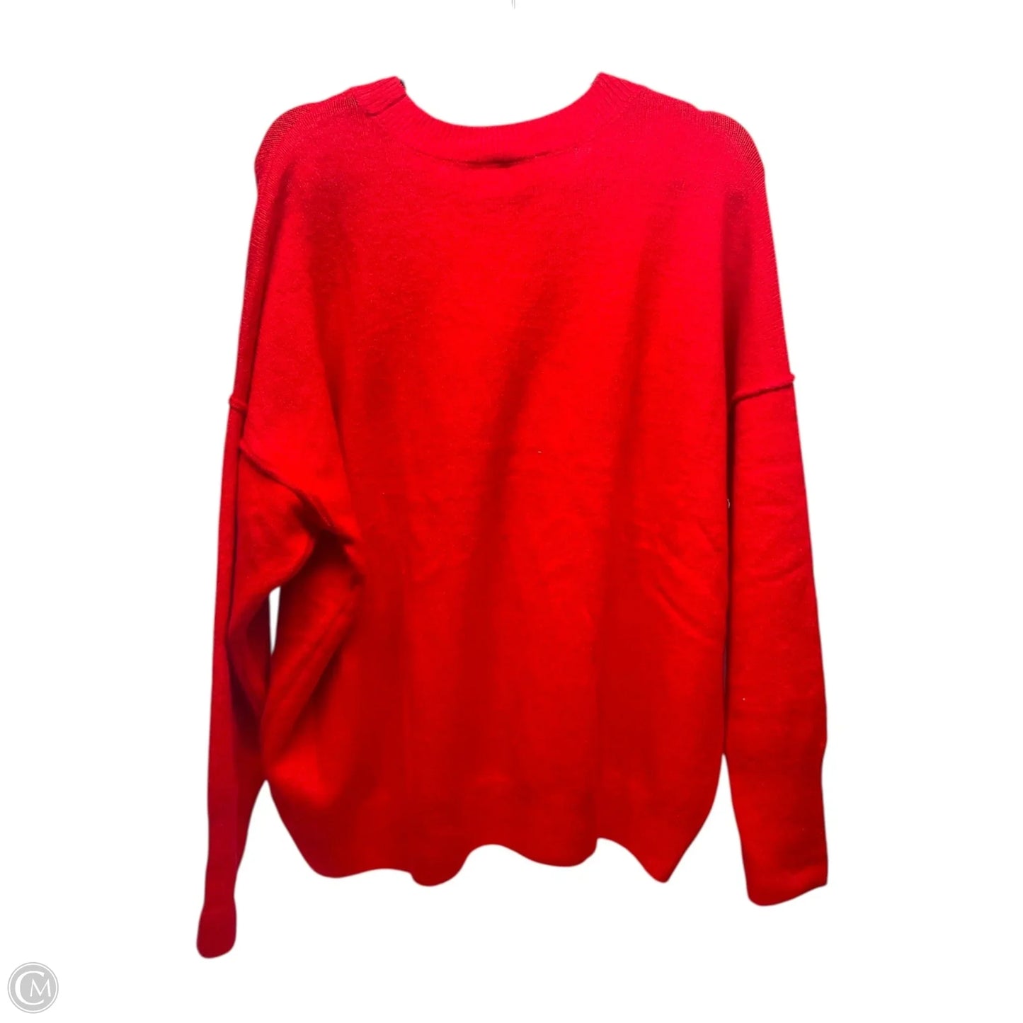 Sweater By Vince Camuto In Red & Silver, Size: L