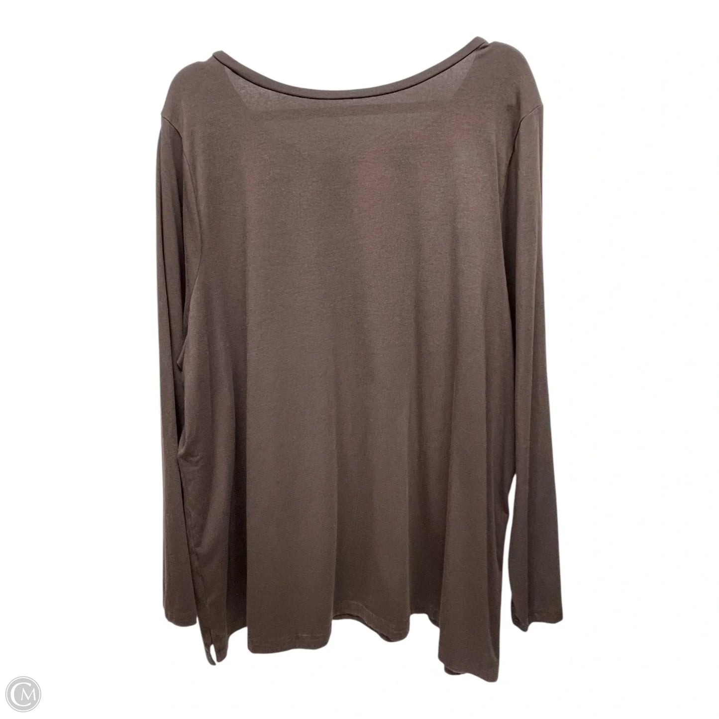 Top Long Sleeve By Belle By Kim Gravel In Brown, Size: 2x