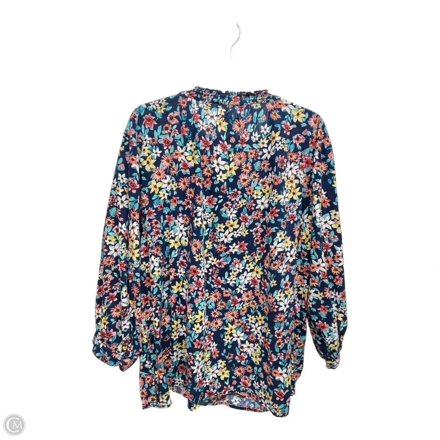 Top 3/4 Sleeve By St Johns Bay In Blue, Size: 2x