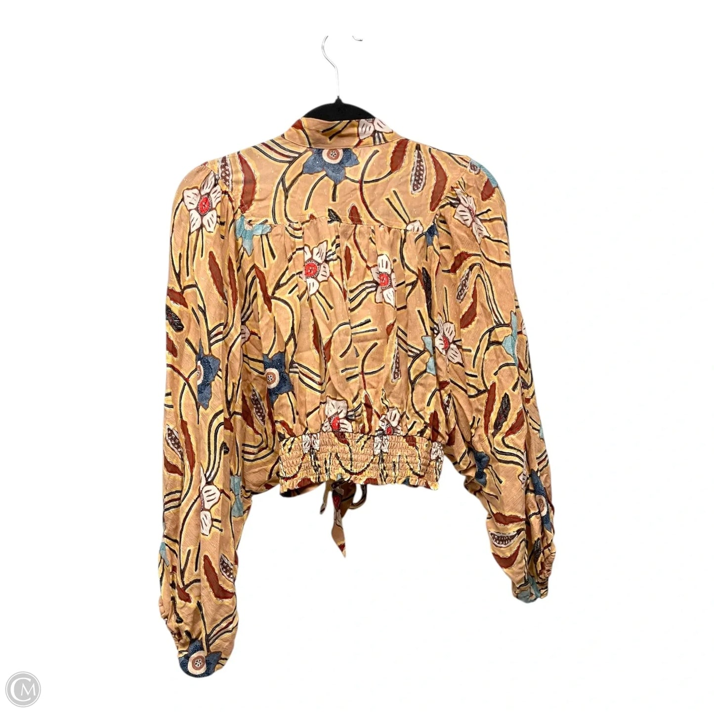 Top Long Sleeve By Christian Siriano In Brown & White, Size: Xs