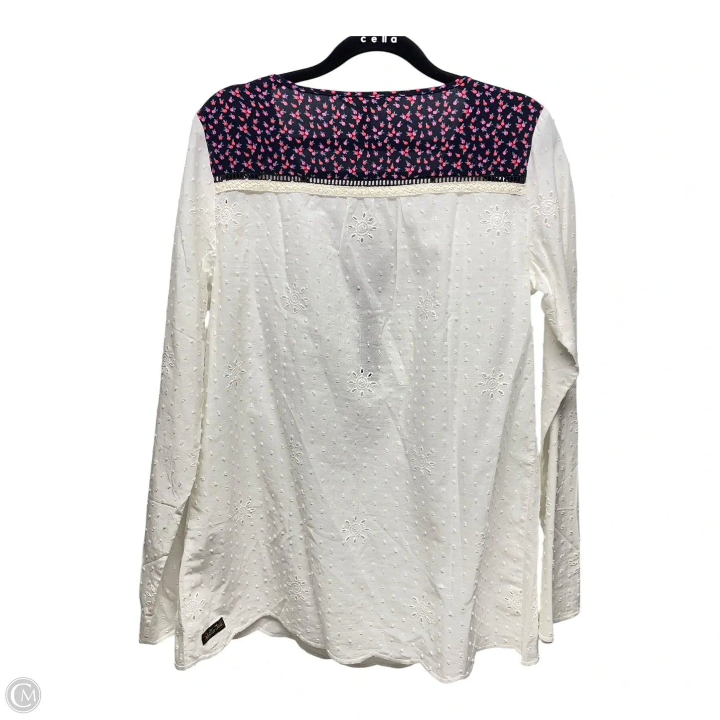 Top Long Sleeve By Matilda Jane In White, Size: S
