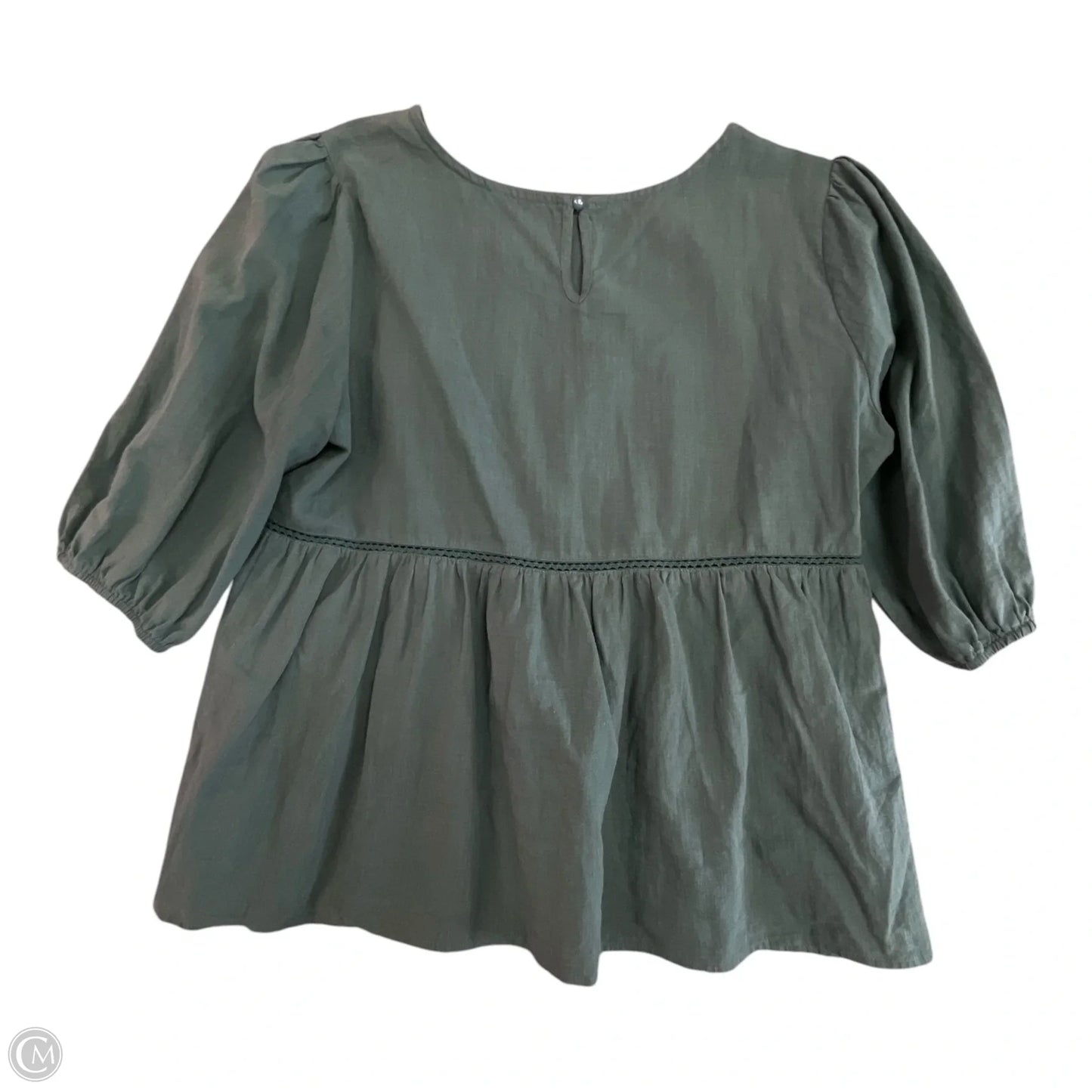 Top 3/4 Sleeve By Clothes Mentor In Green, Size: M
