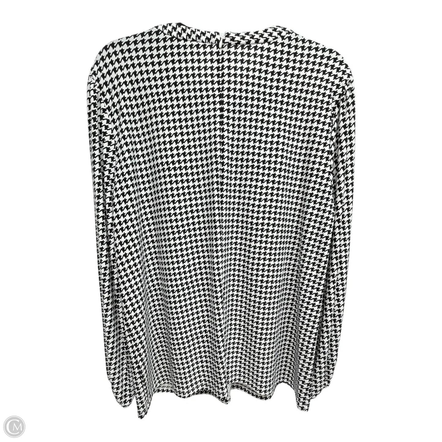 Top Long Sleeve By Lauren By Ralph Lauren In Black & White, Size: Xl