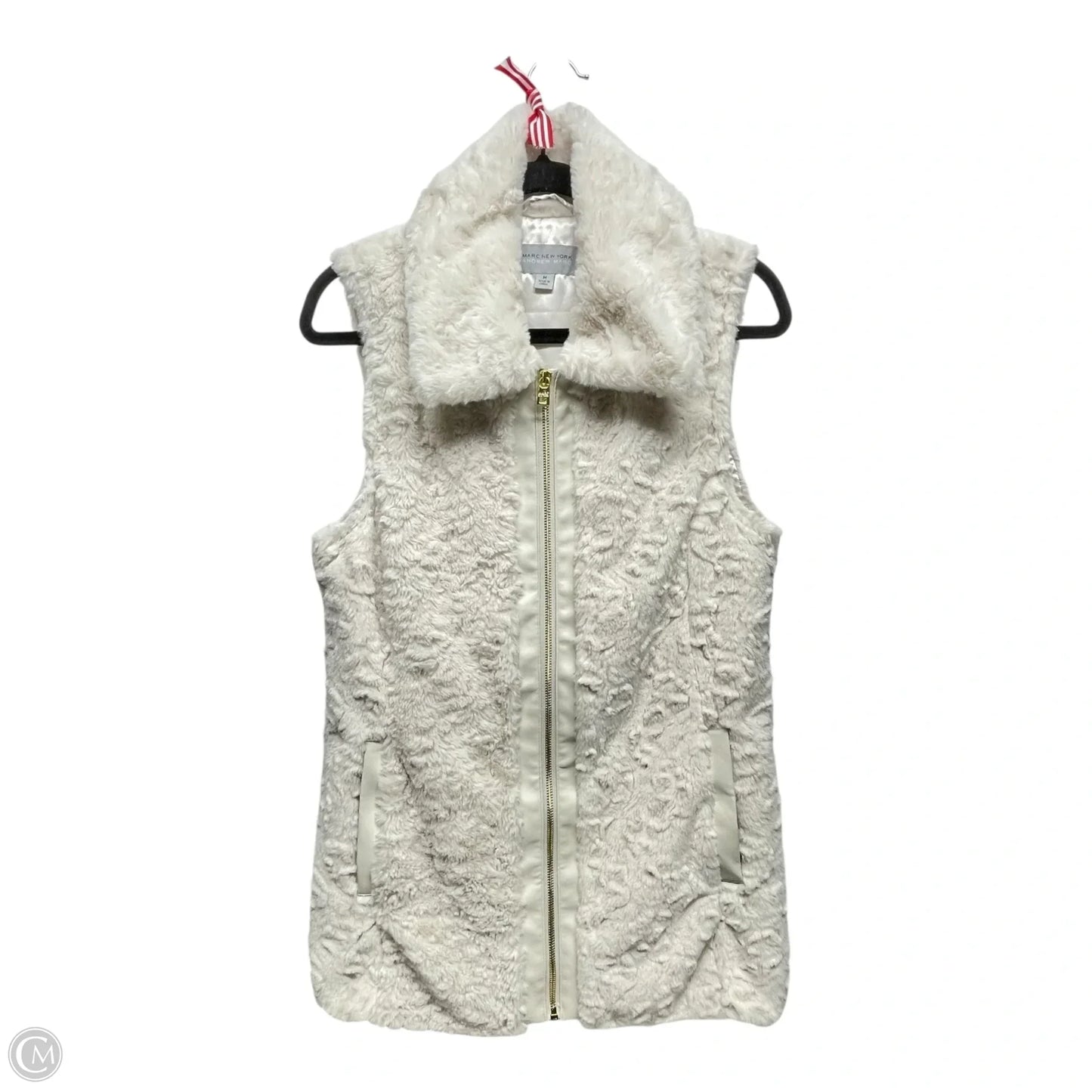 Vest Faux Fur & Sherpa By Marc New York In Beige, Size: M