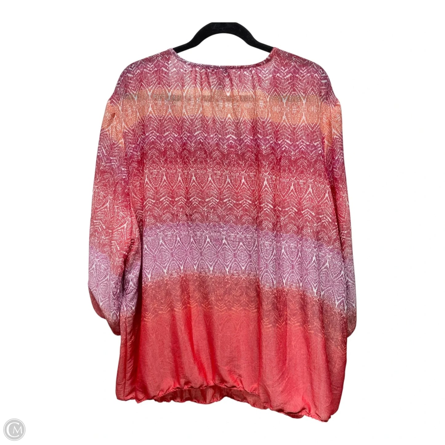 Blouse 3/4 Sleeve By Catherines In Pink, Size: 3x