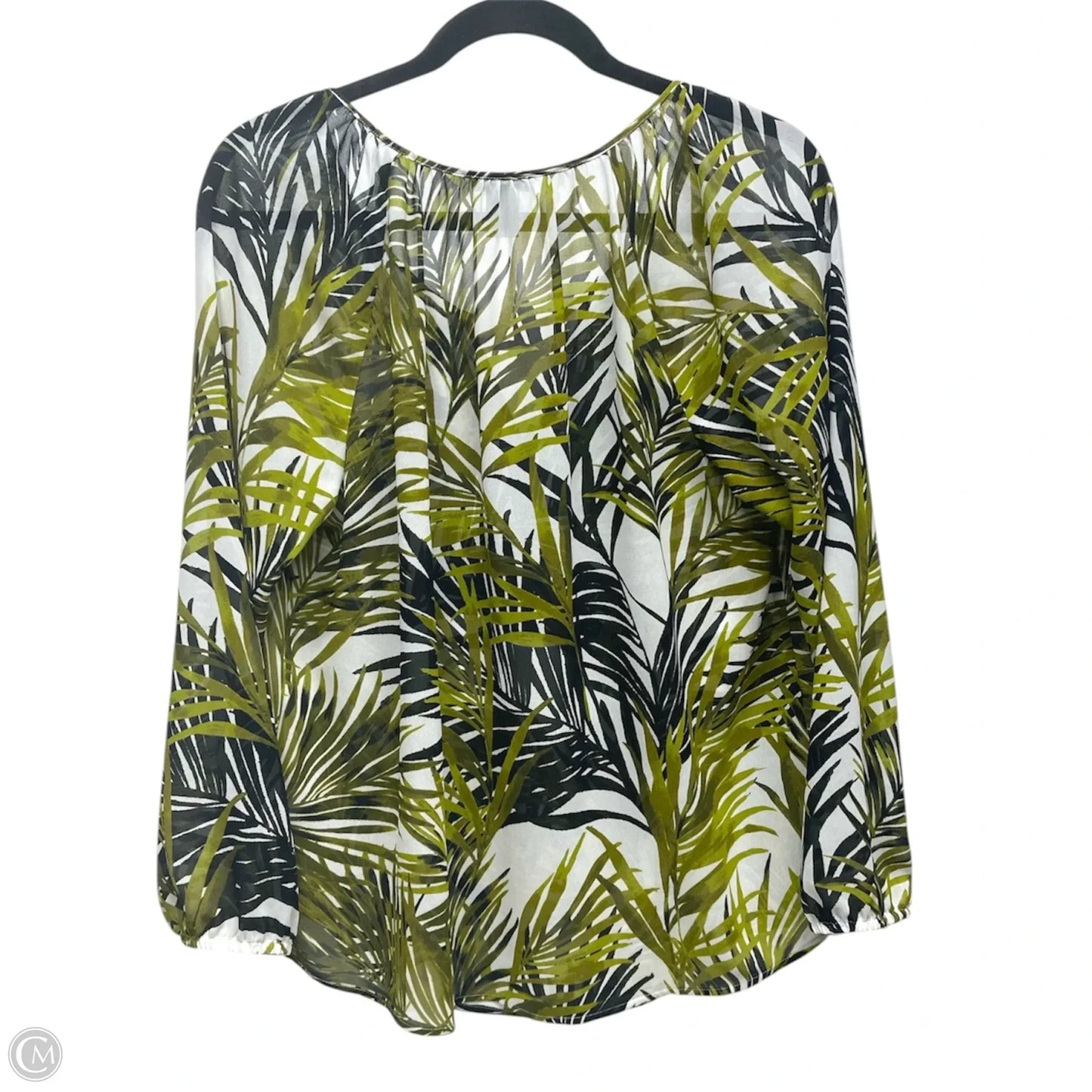 Blouse Long Sleeve By Ann Taylor In Tropical Print, Size: M