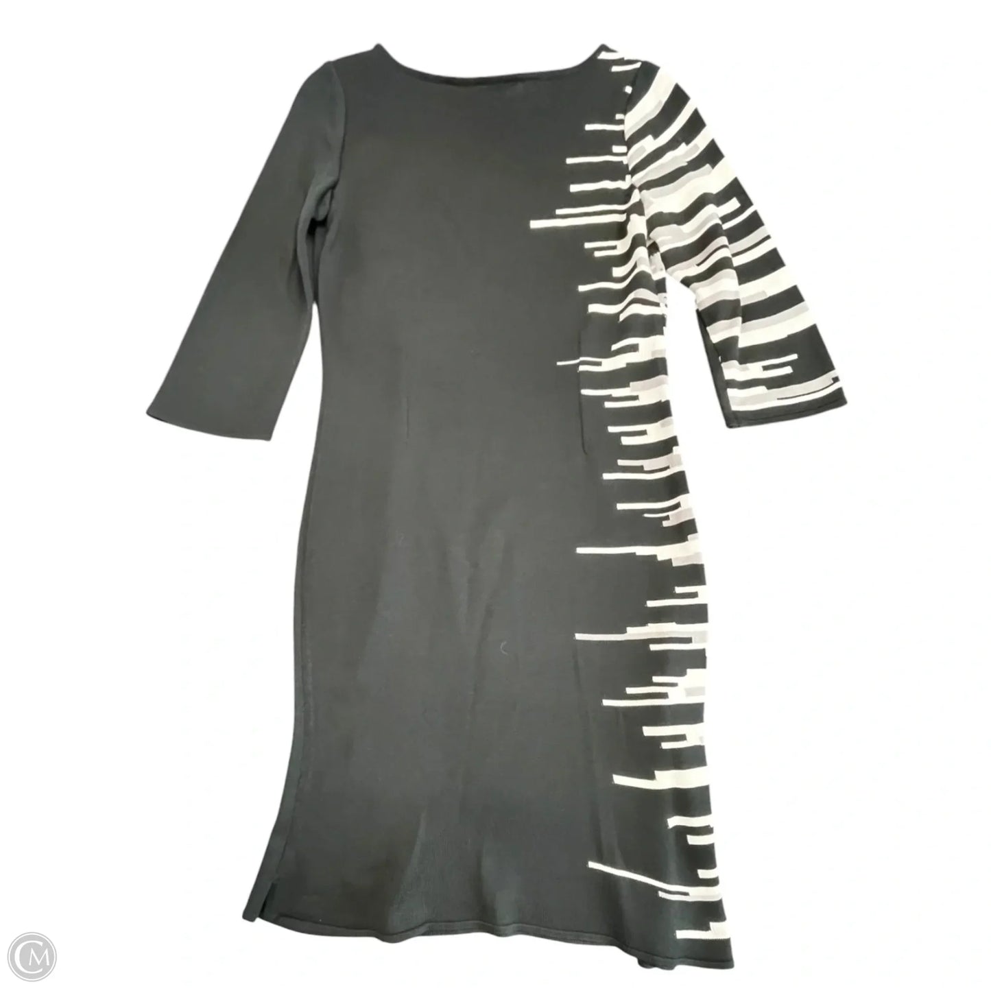 Dress Sweater By Ming Wang In Black & White, Size: Xs